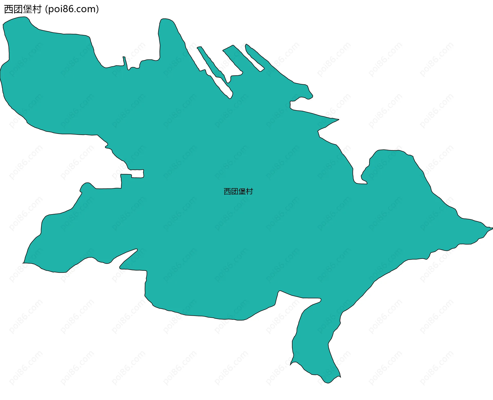 西团堡村边界地图