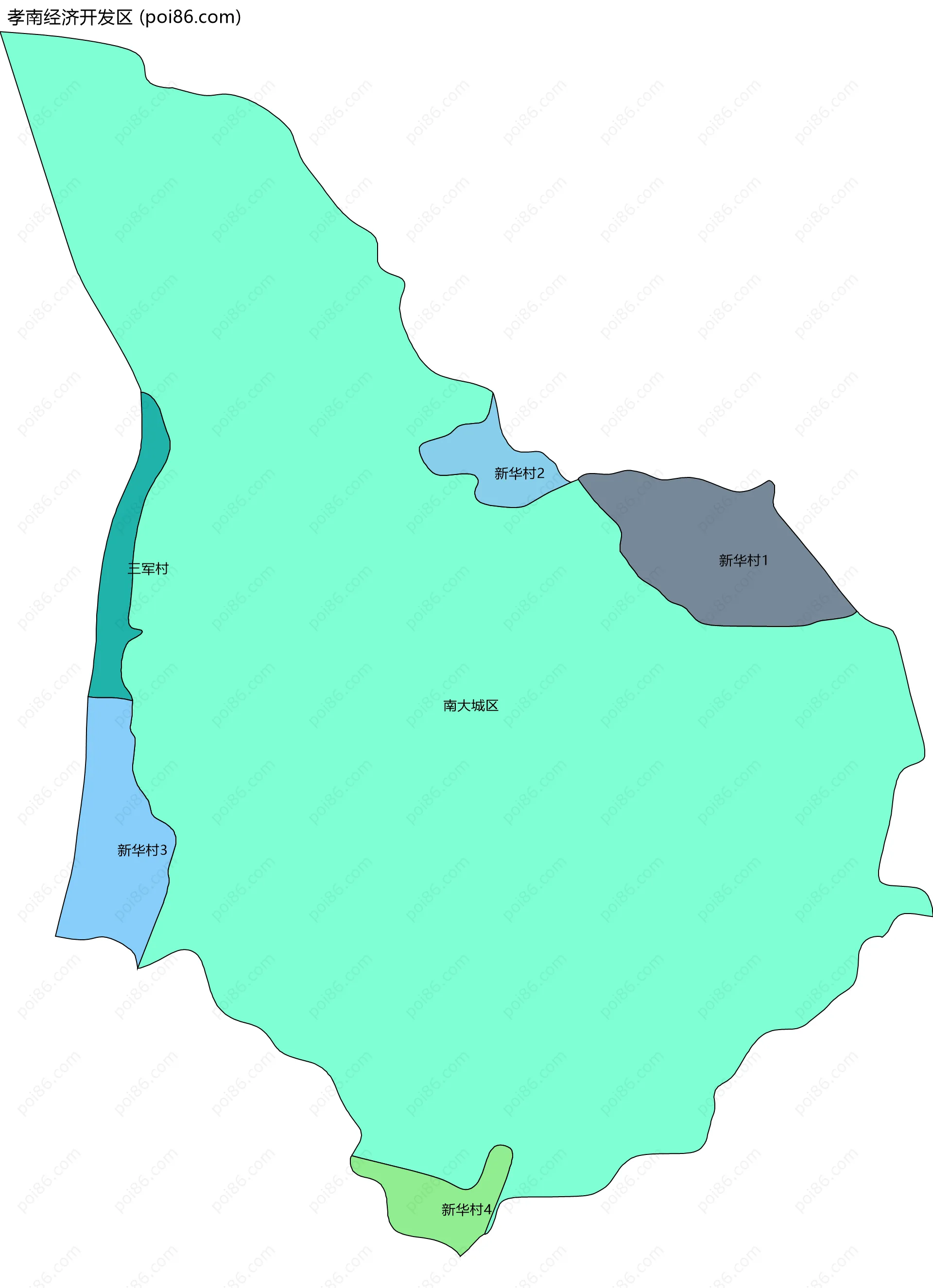 孝南经济开发区边界地图(五级行政区划)