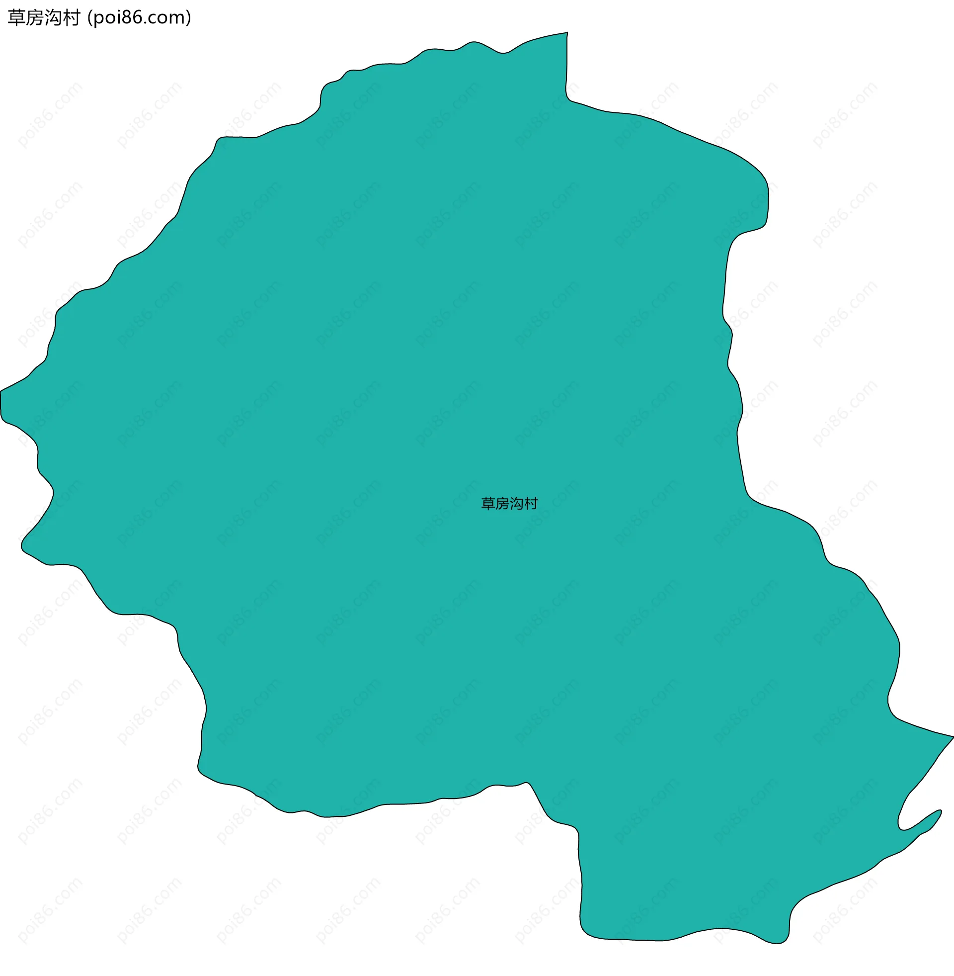 草房沟村边界地图