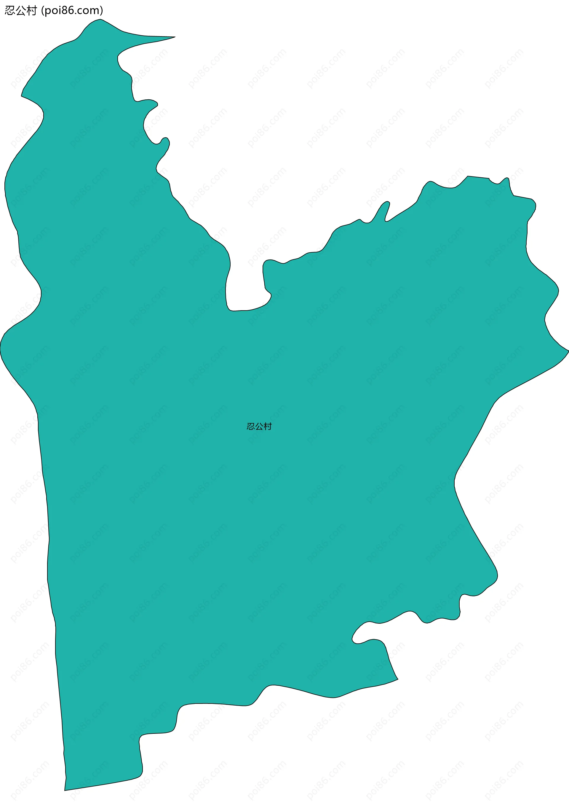 忍公村边界地图