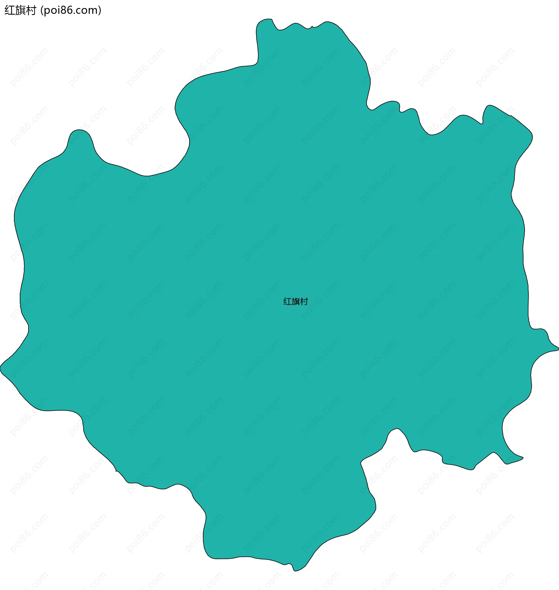红旗村边界地图