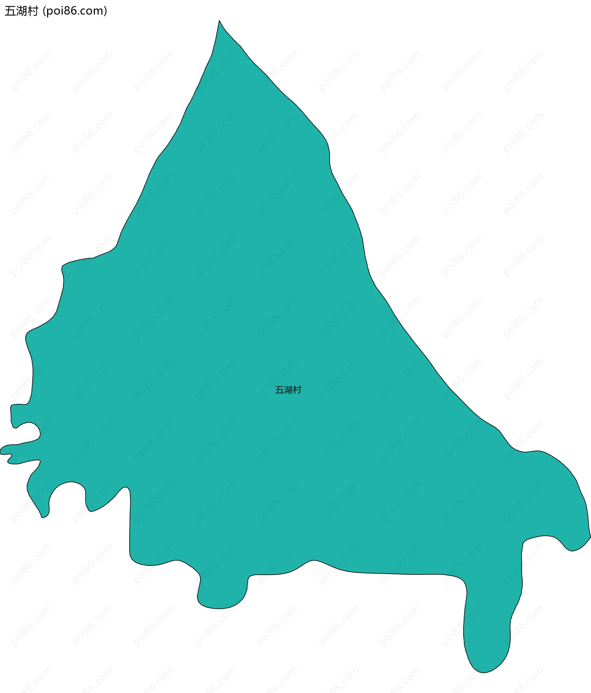 五湖村边界地图