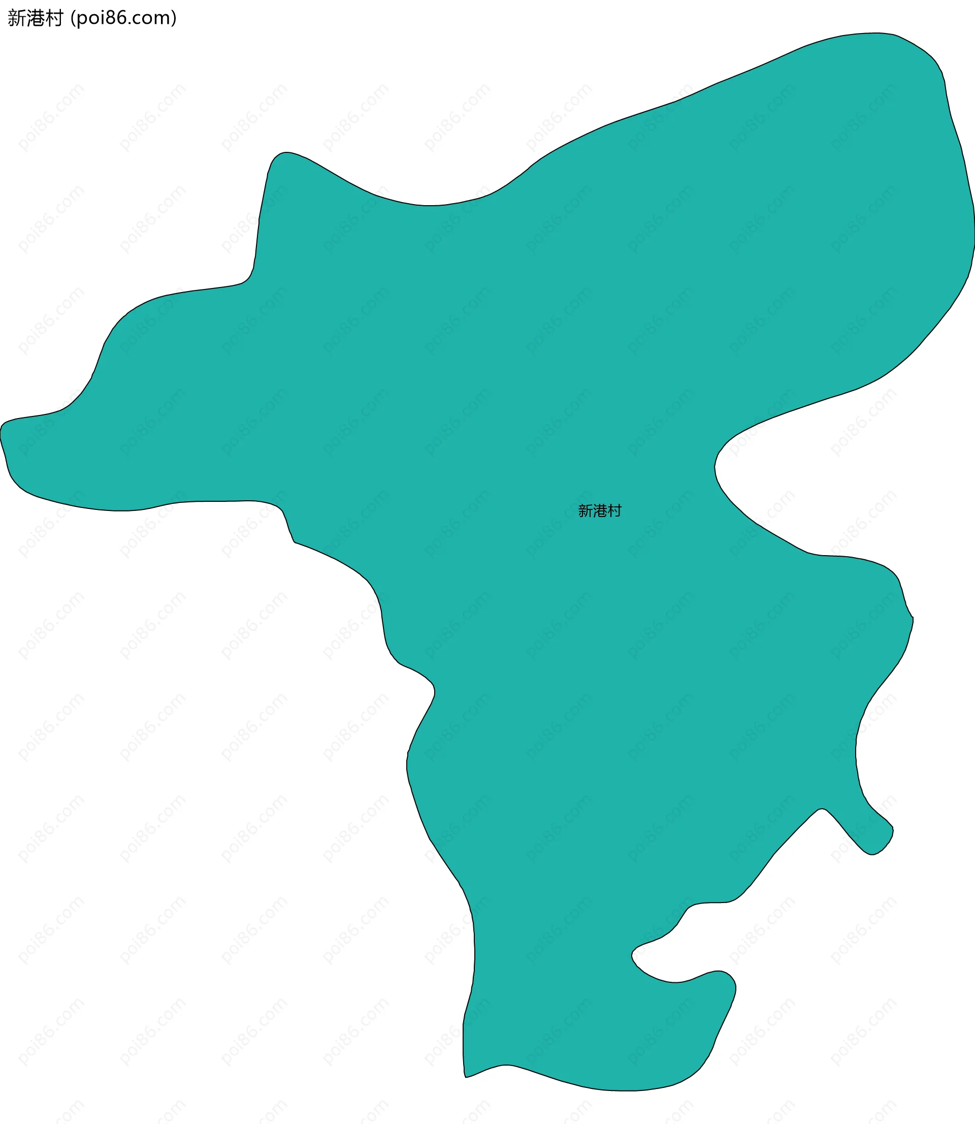 新港村边界地图