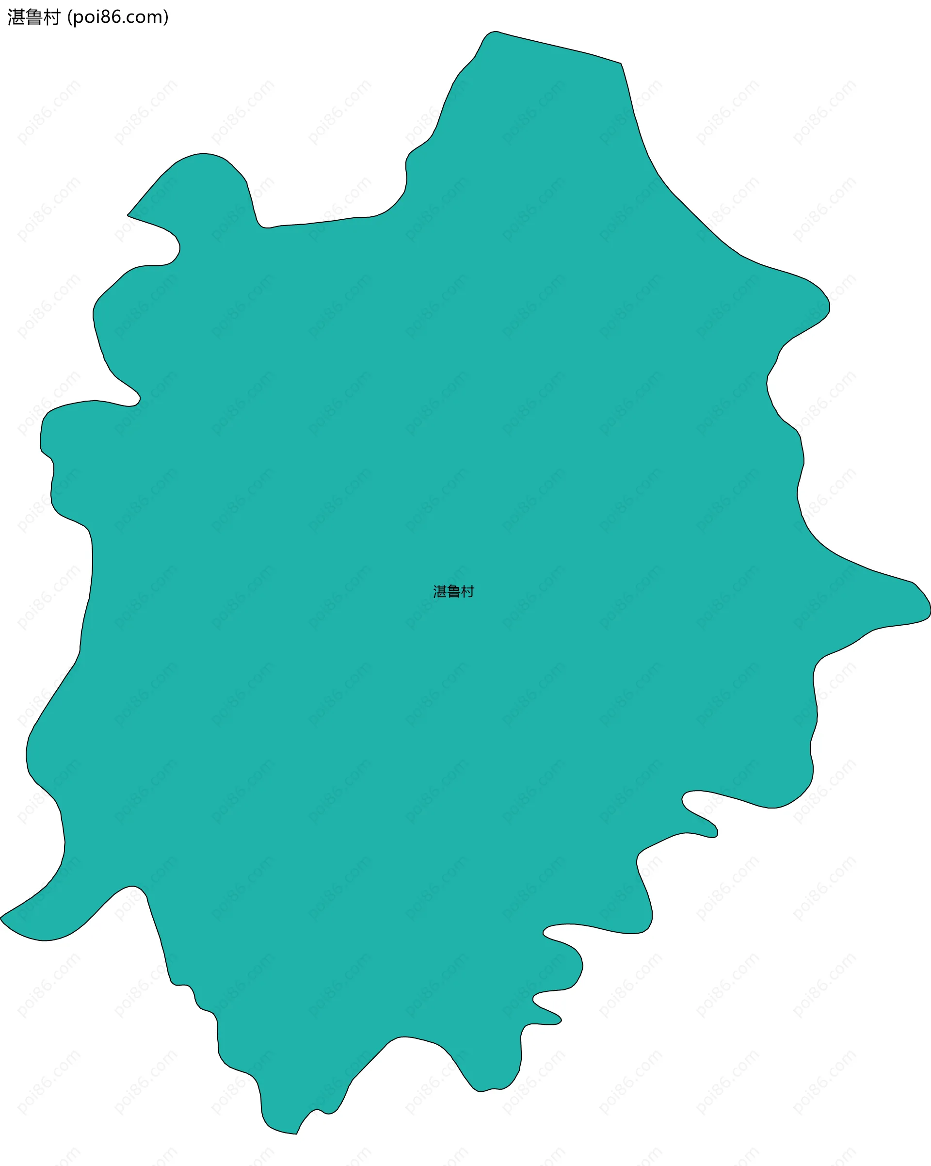 湛鲁村边界地图