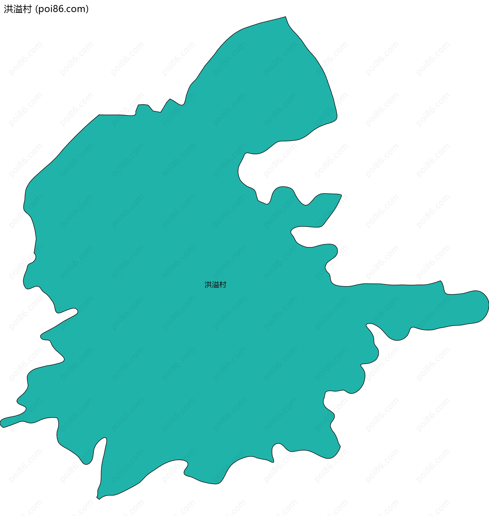 洪溢村边界地图