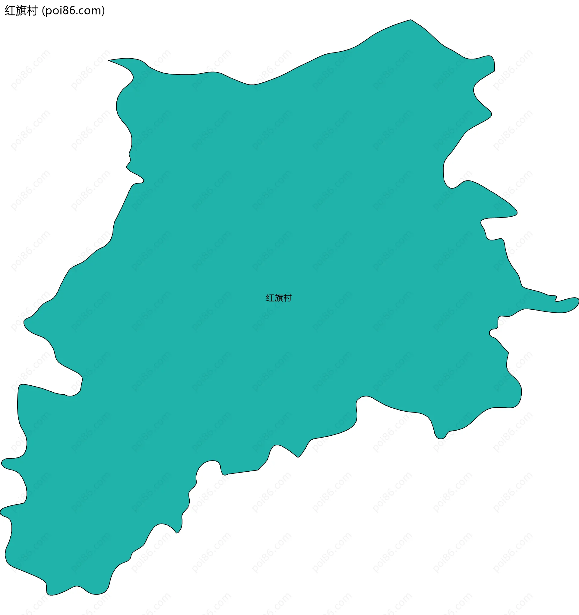 红旗村边界地图