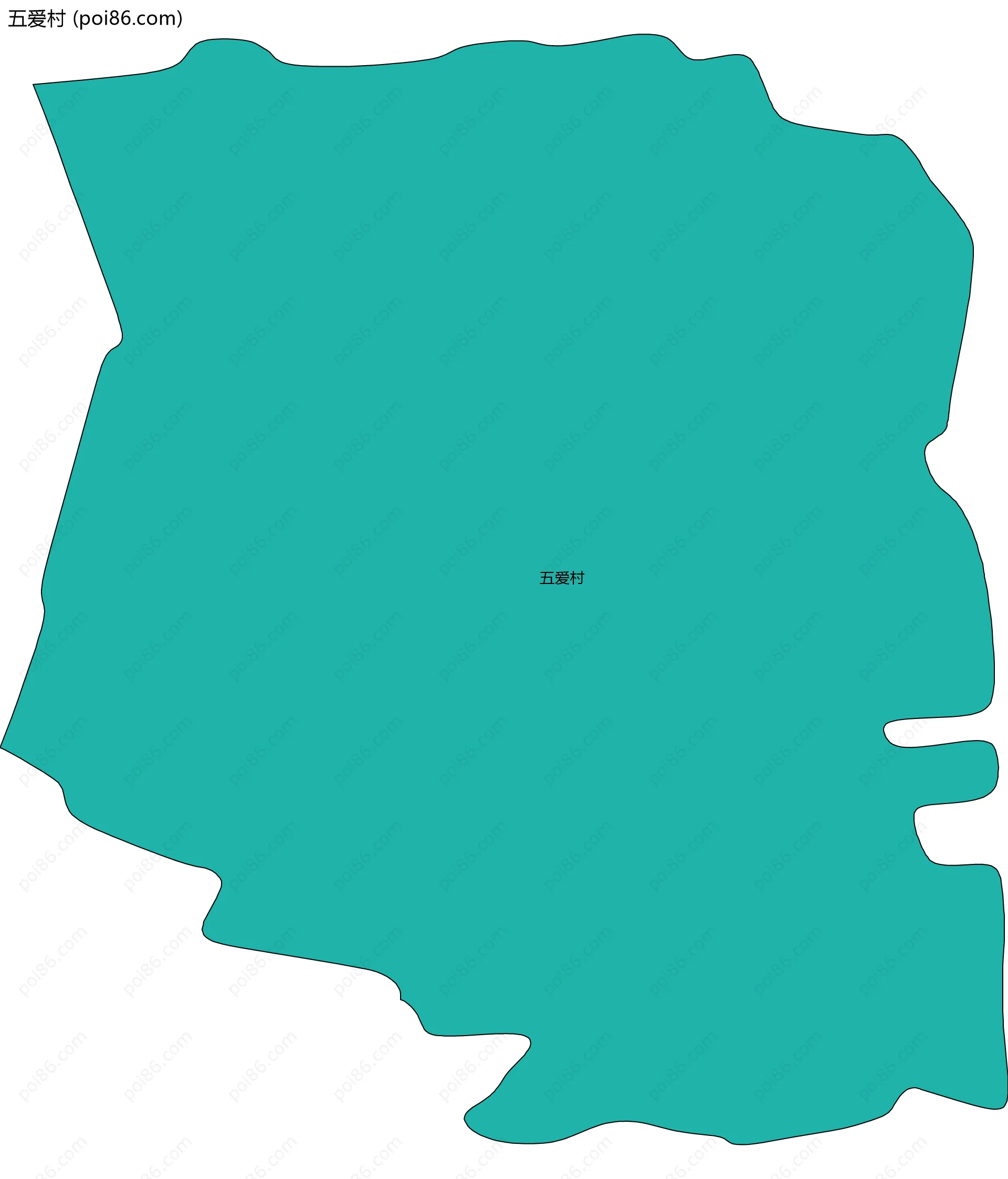 五爱村边界地图