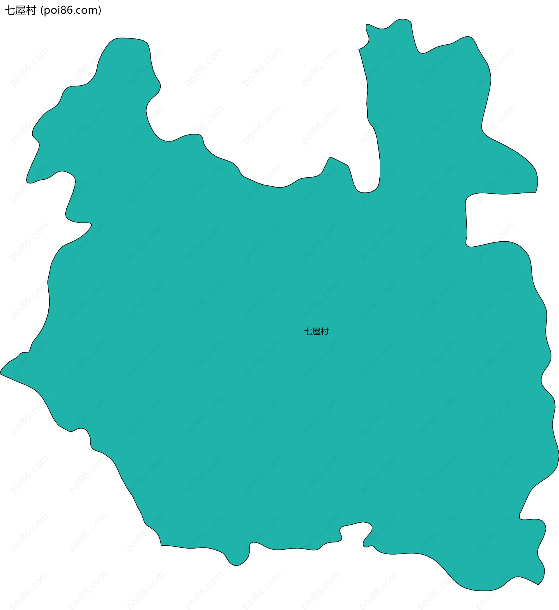 七屋村边界地图