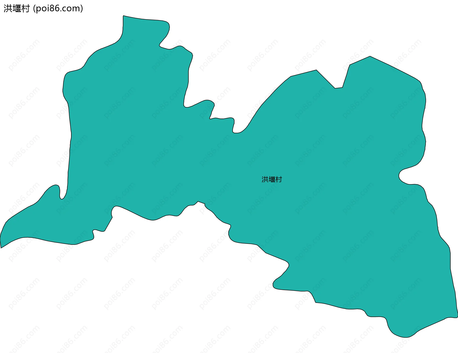 洪堰村边界地图