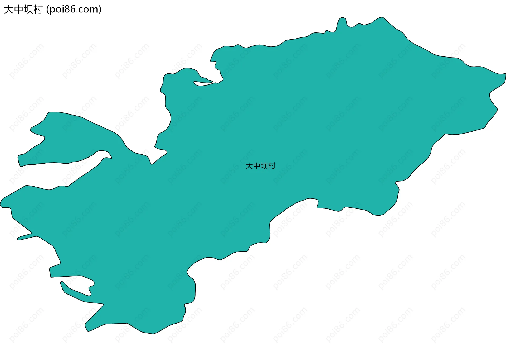 大中坝村边界地图