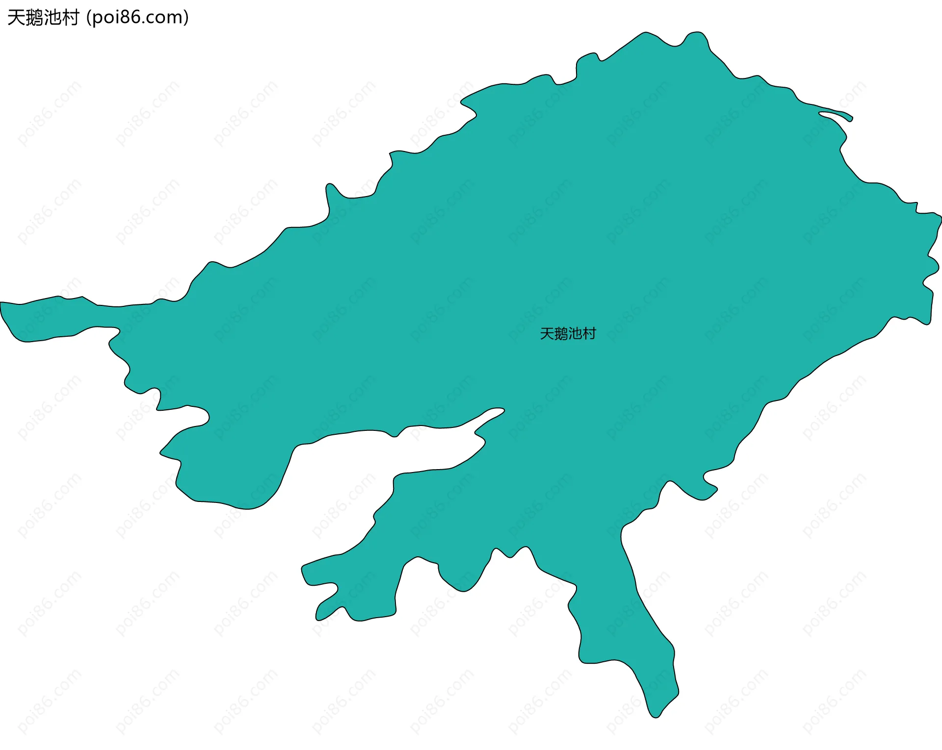 天鹅池村边界地图