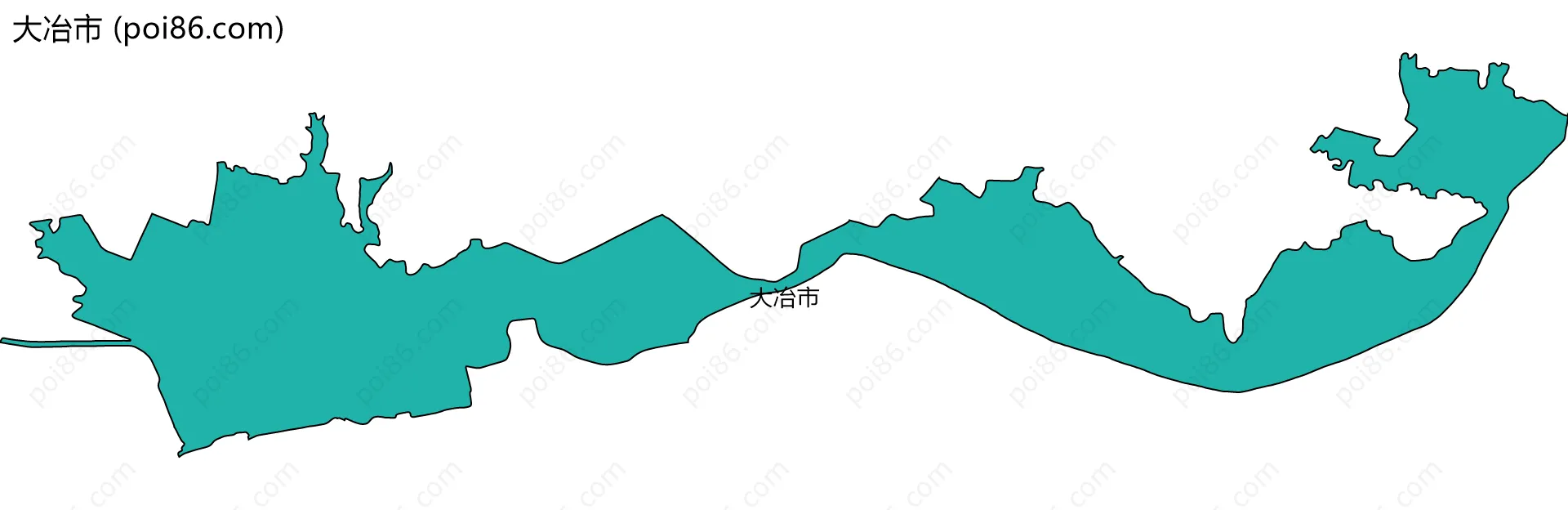 大冶市边界地图