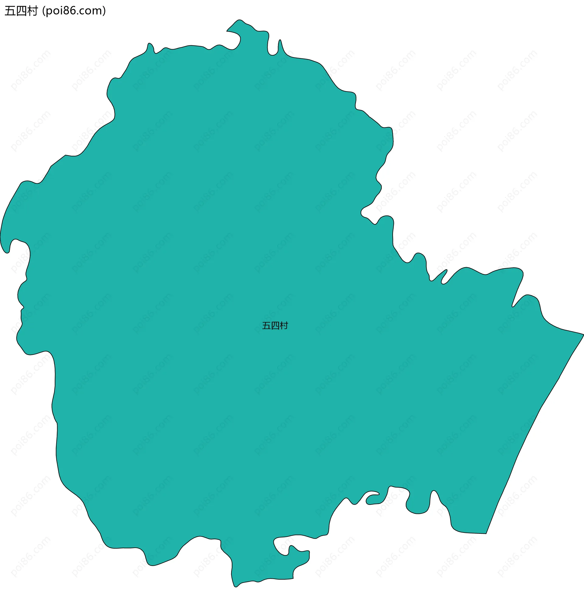 五四村边界地图