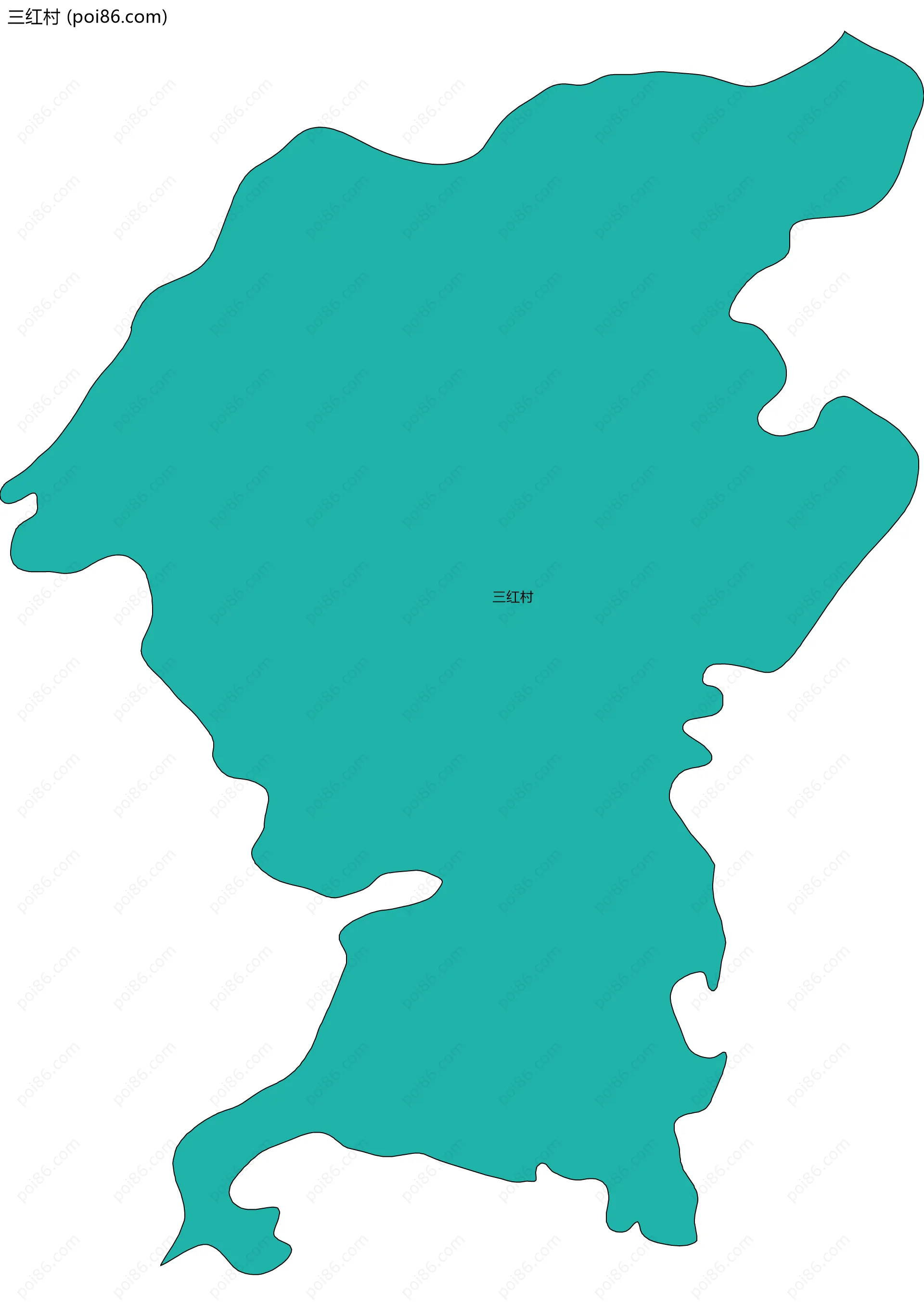 三红村边界地图