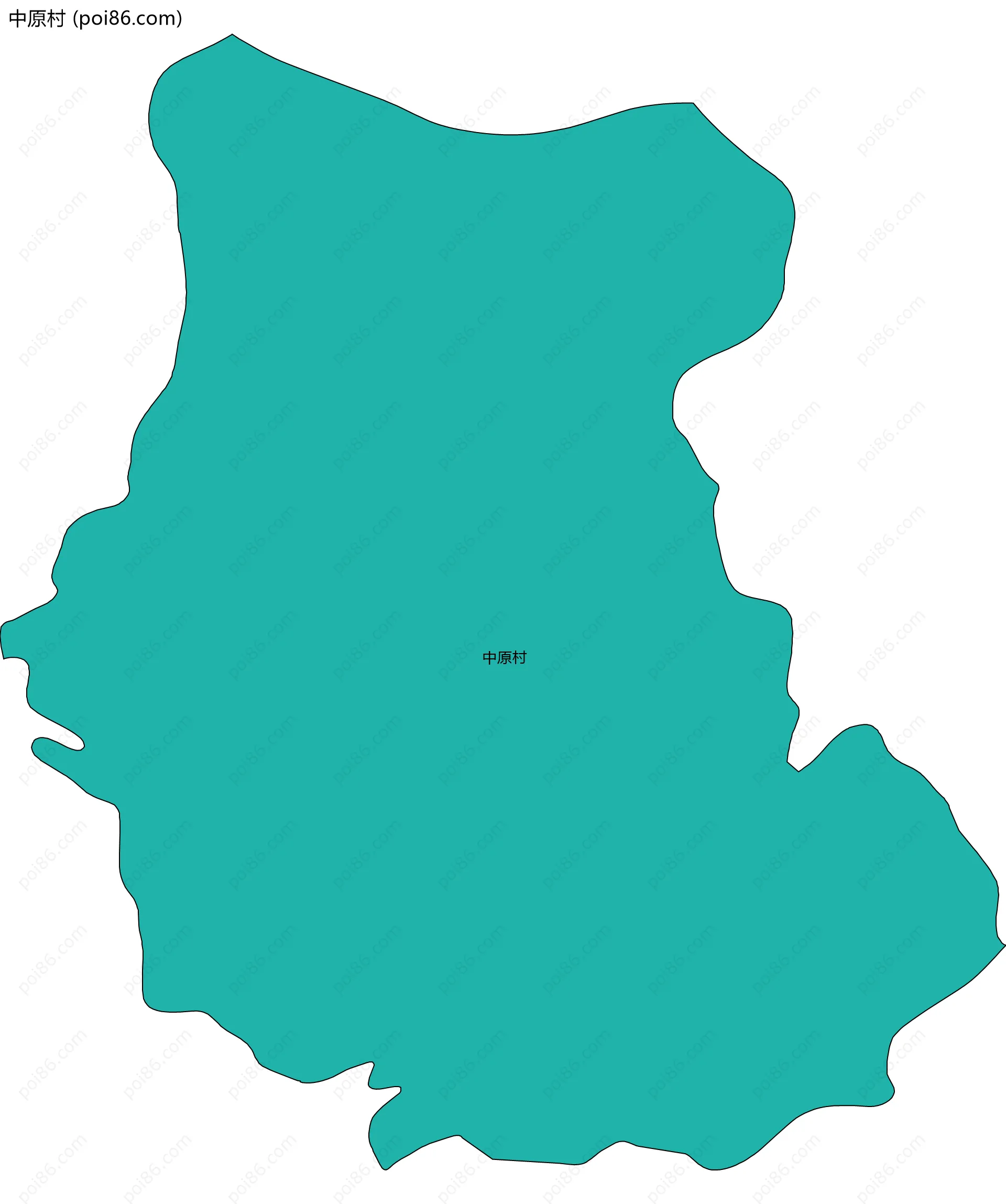 中原村边界地图