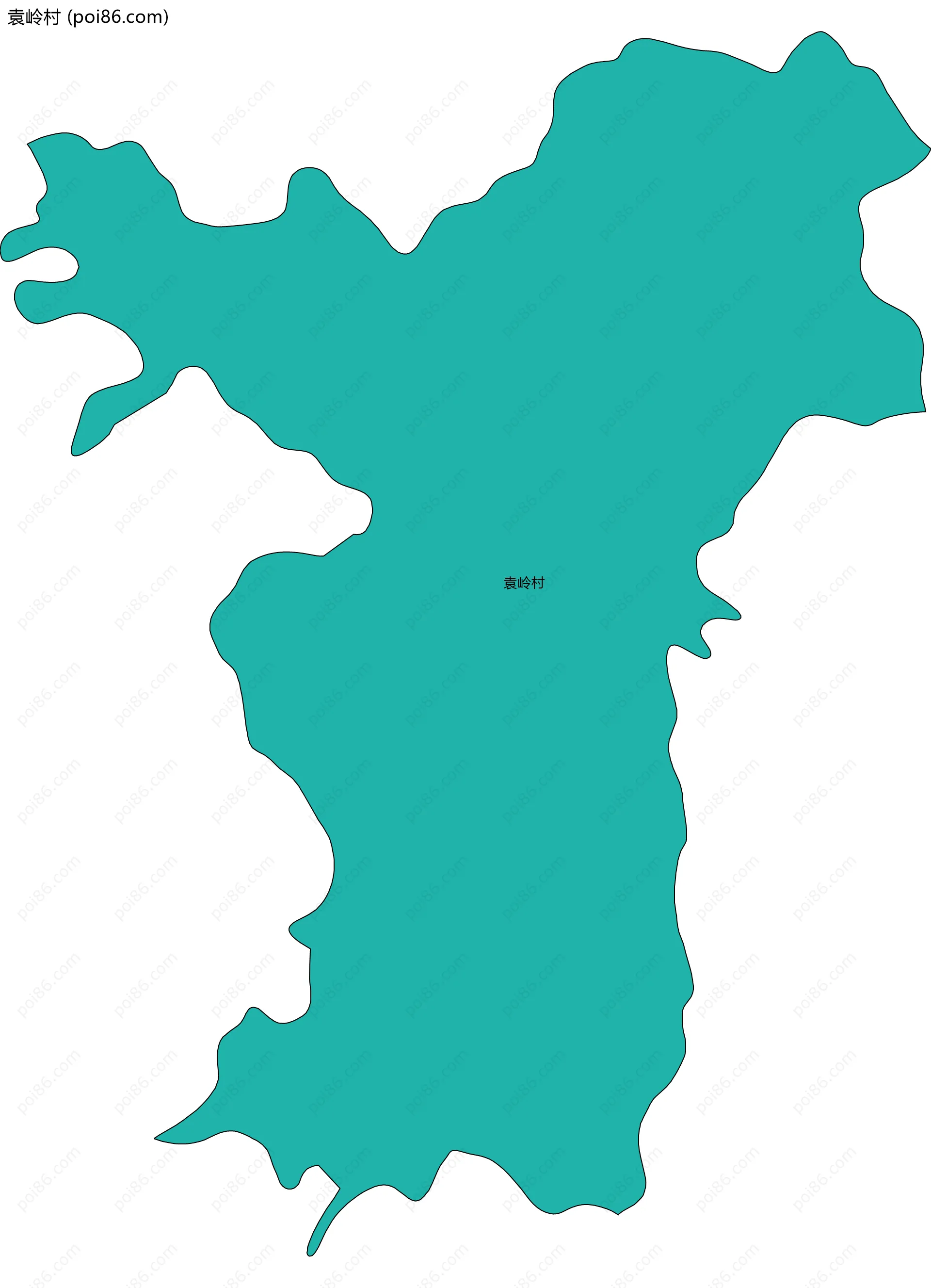 袁岭村边界地图