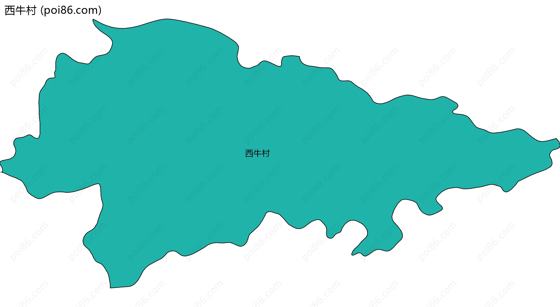 西牛村边界地图