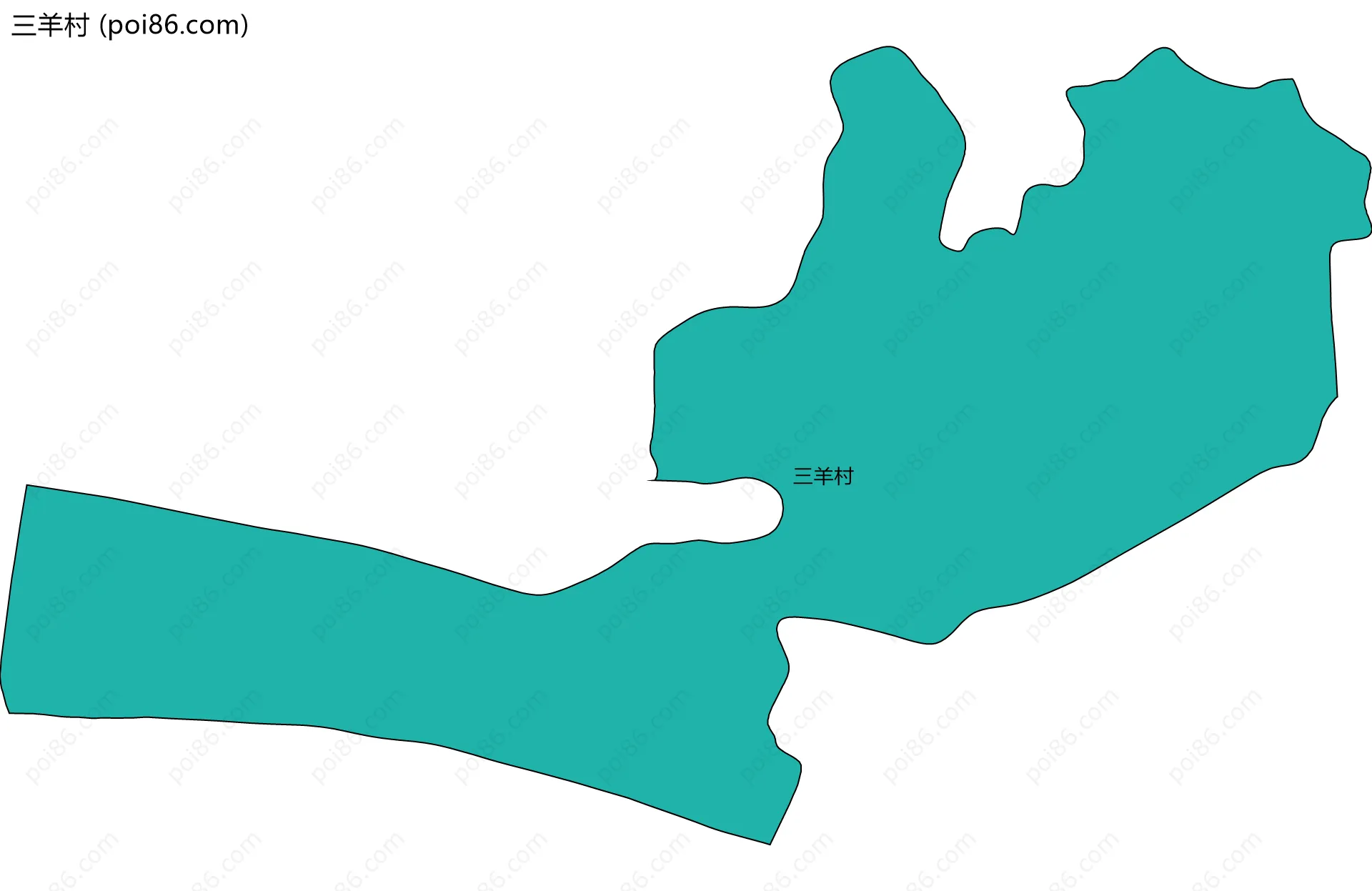 三羊村边界地图