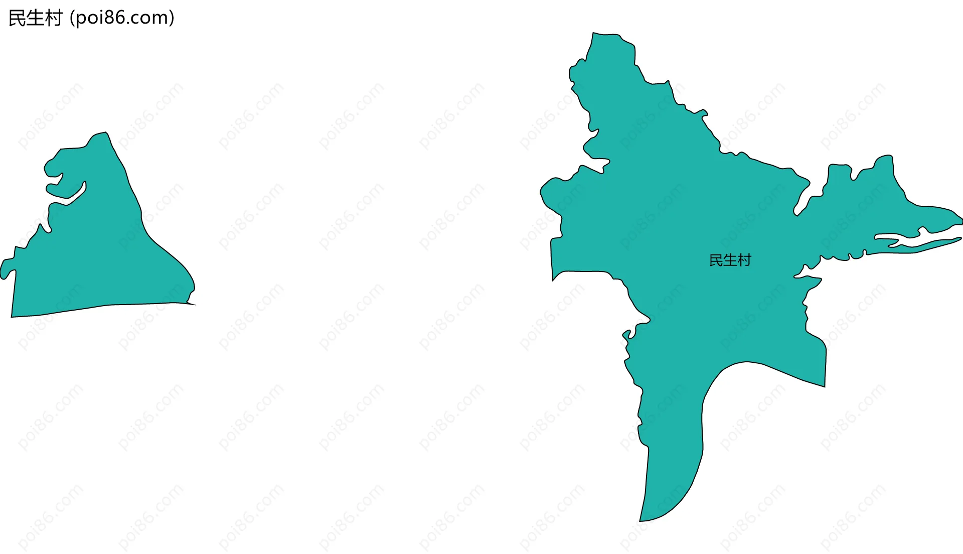 民生村边界地图