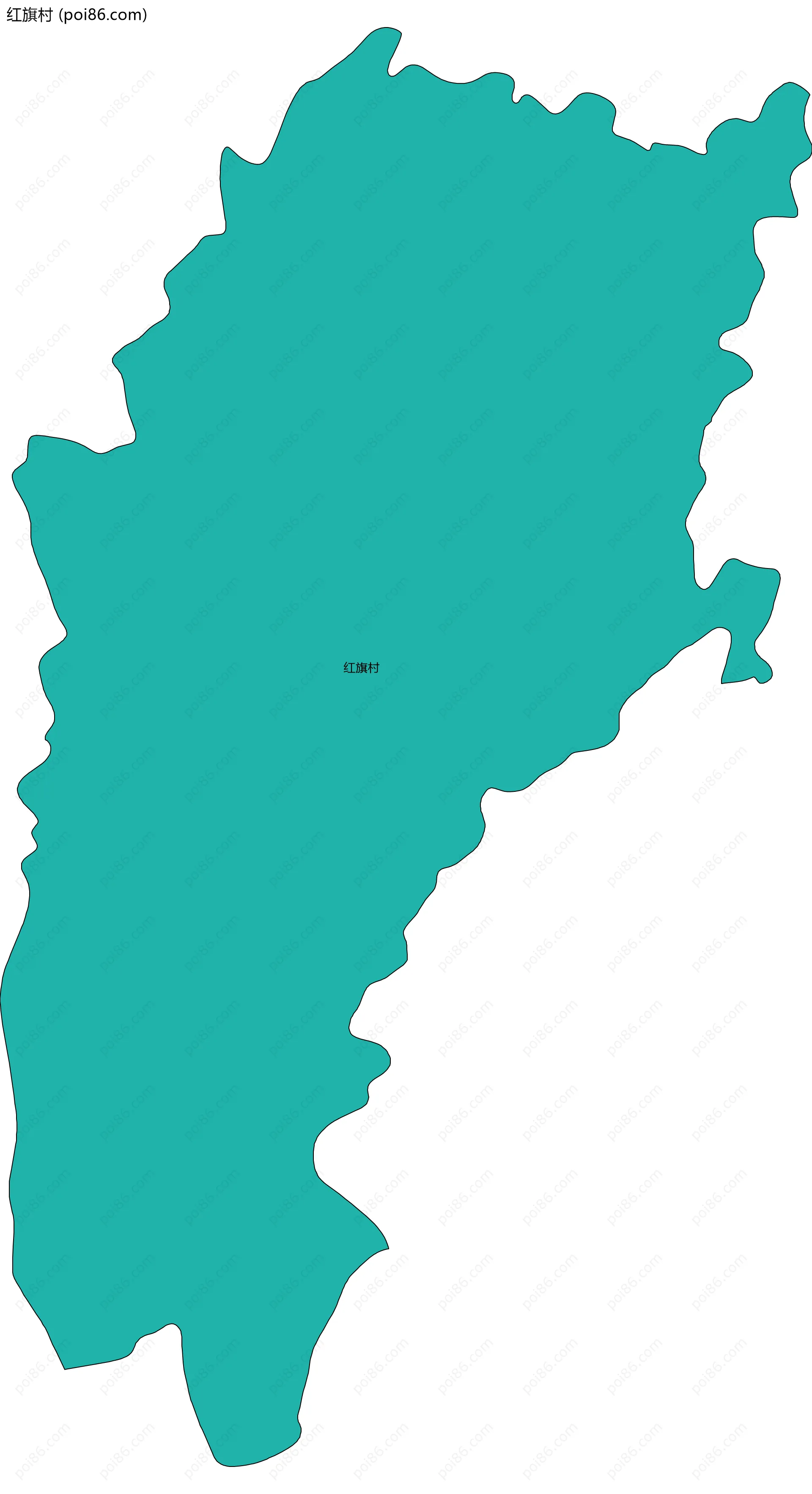 红旗村边界地图