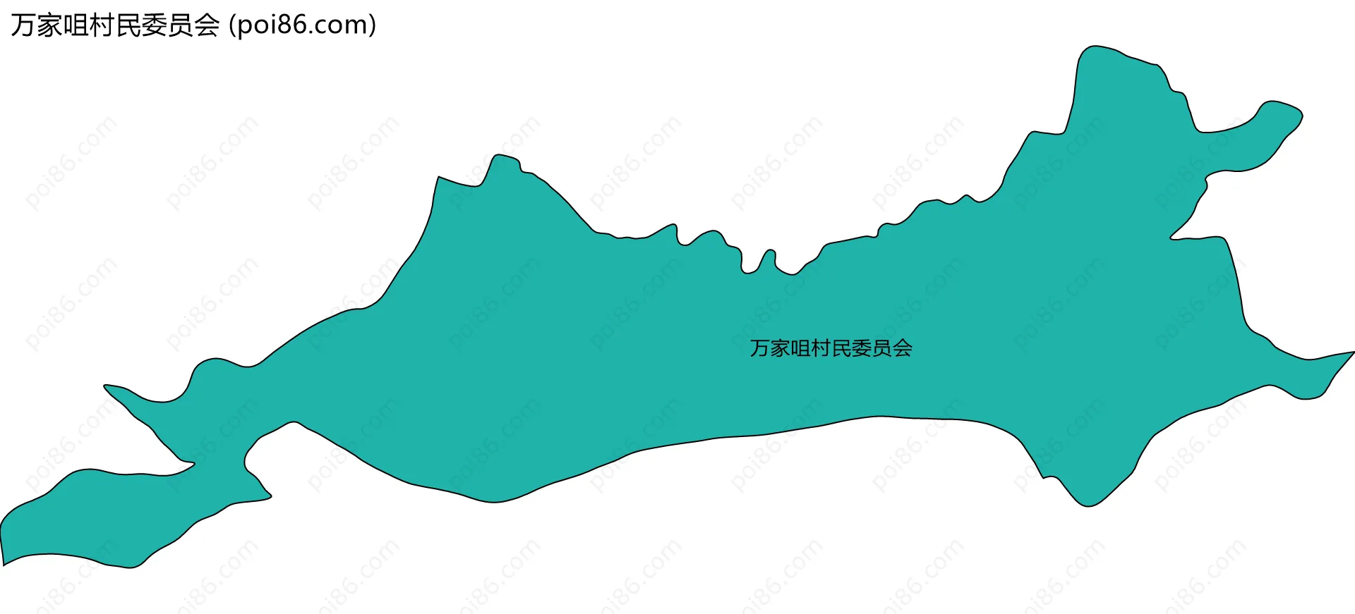 万家咀村民委员会边界地图