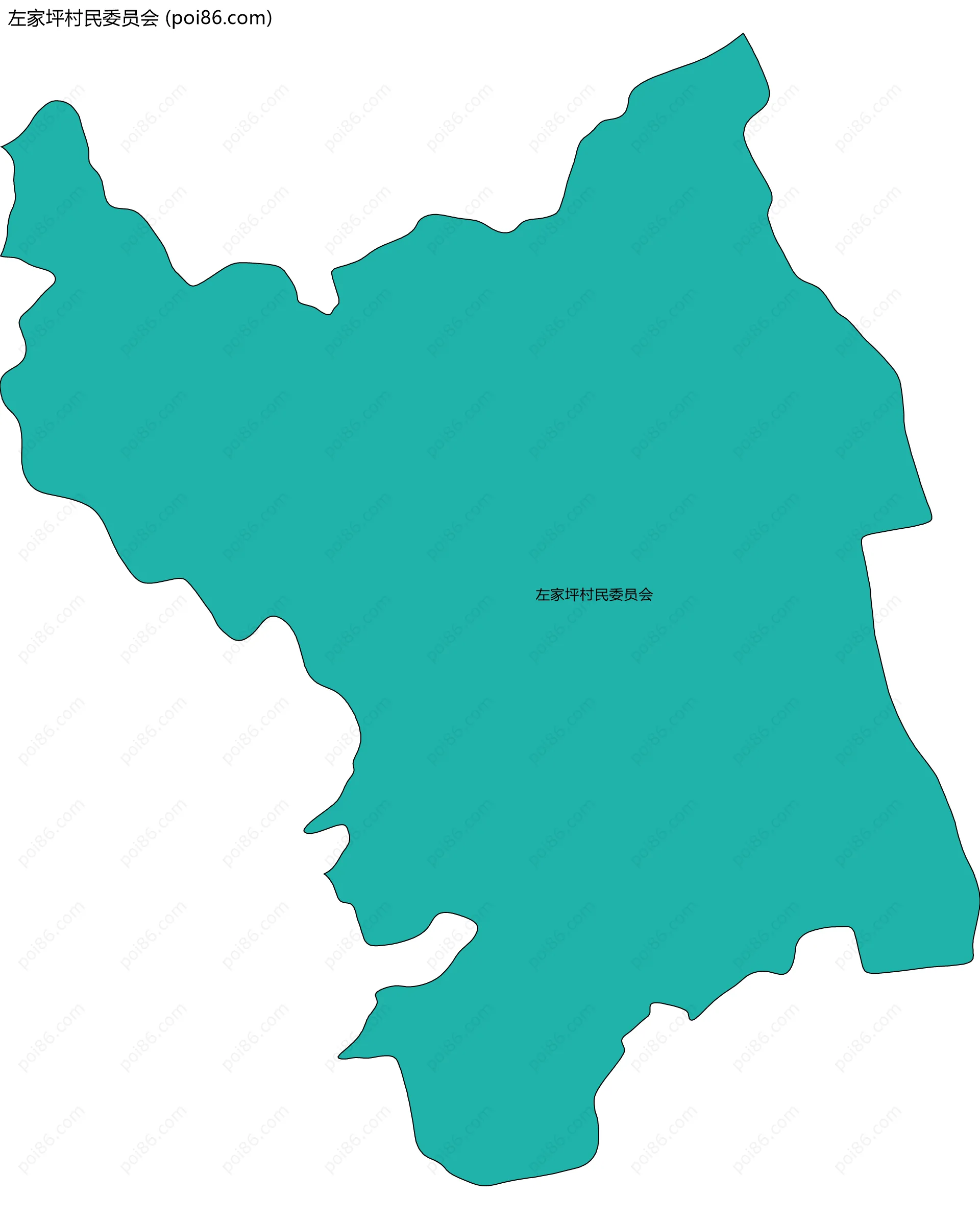 左家坪村民委员会边界地图