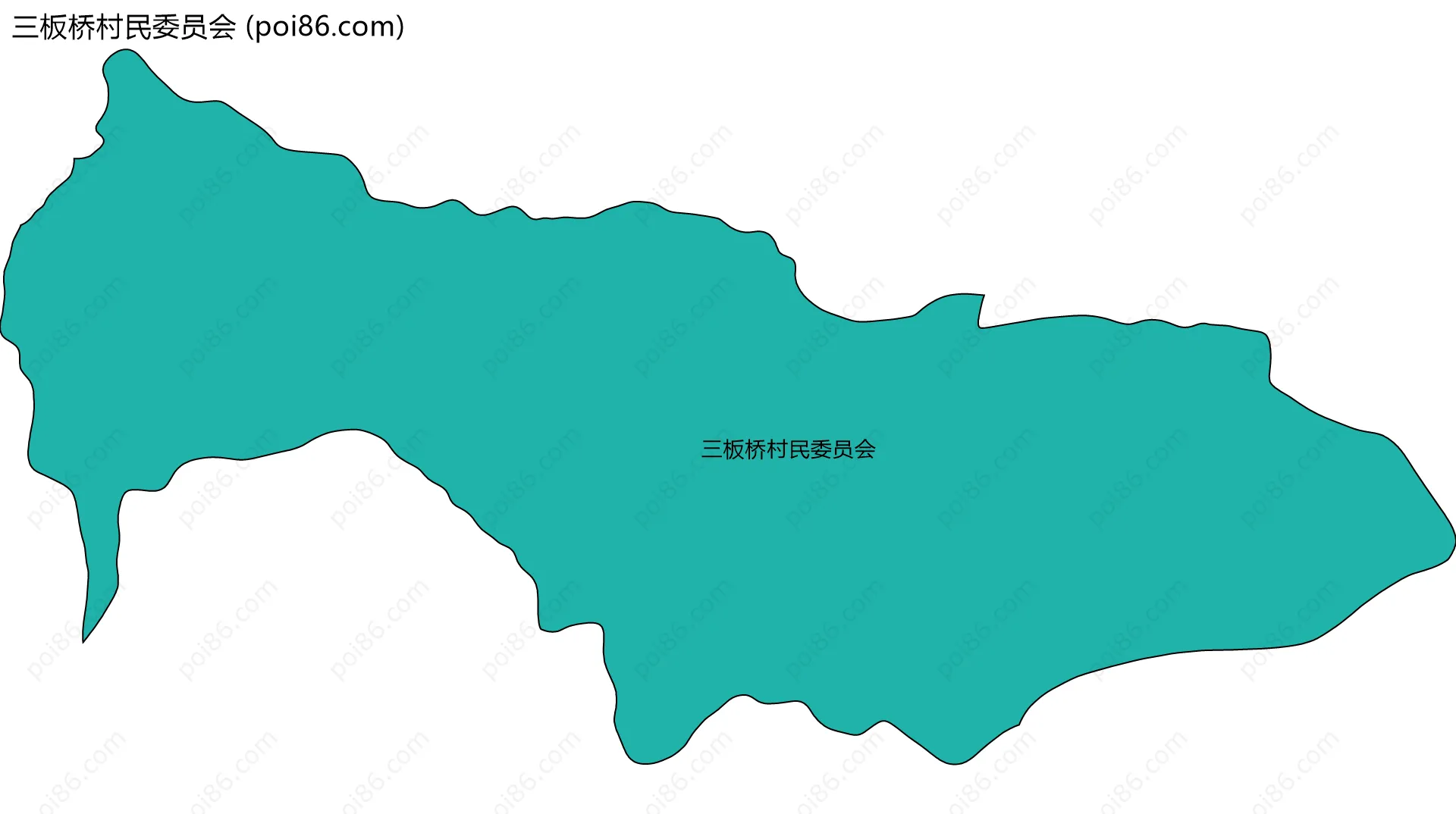 三板桥村民委员会边界地图