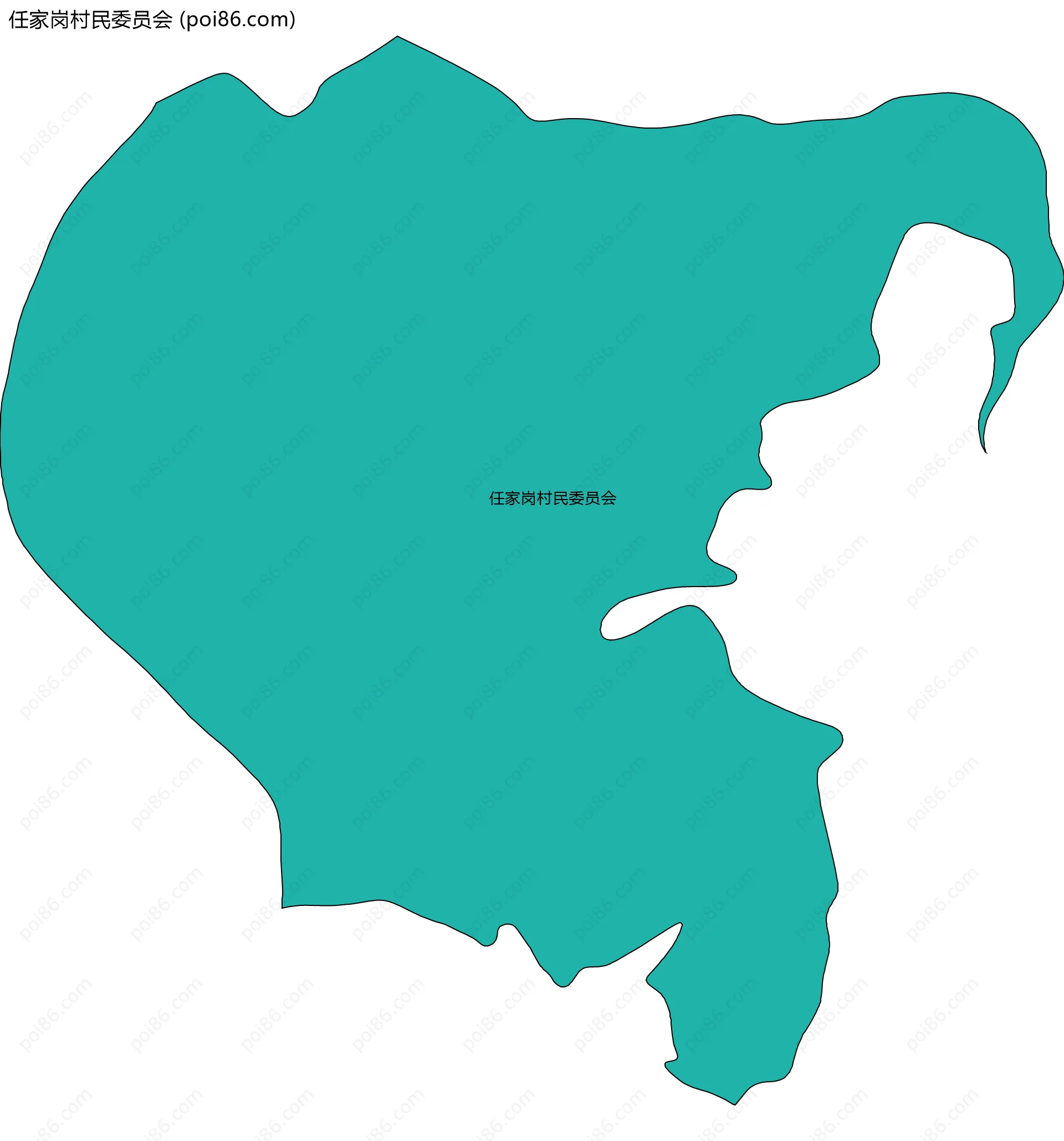 任家岗村民委员会边界地图