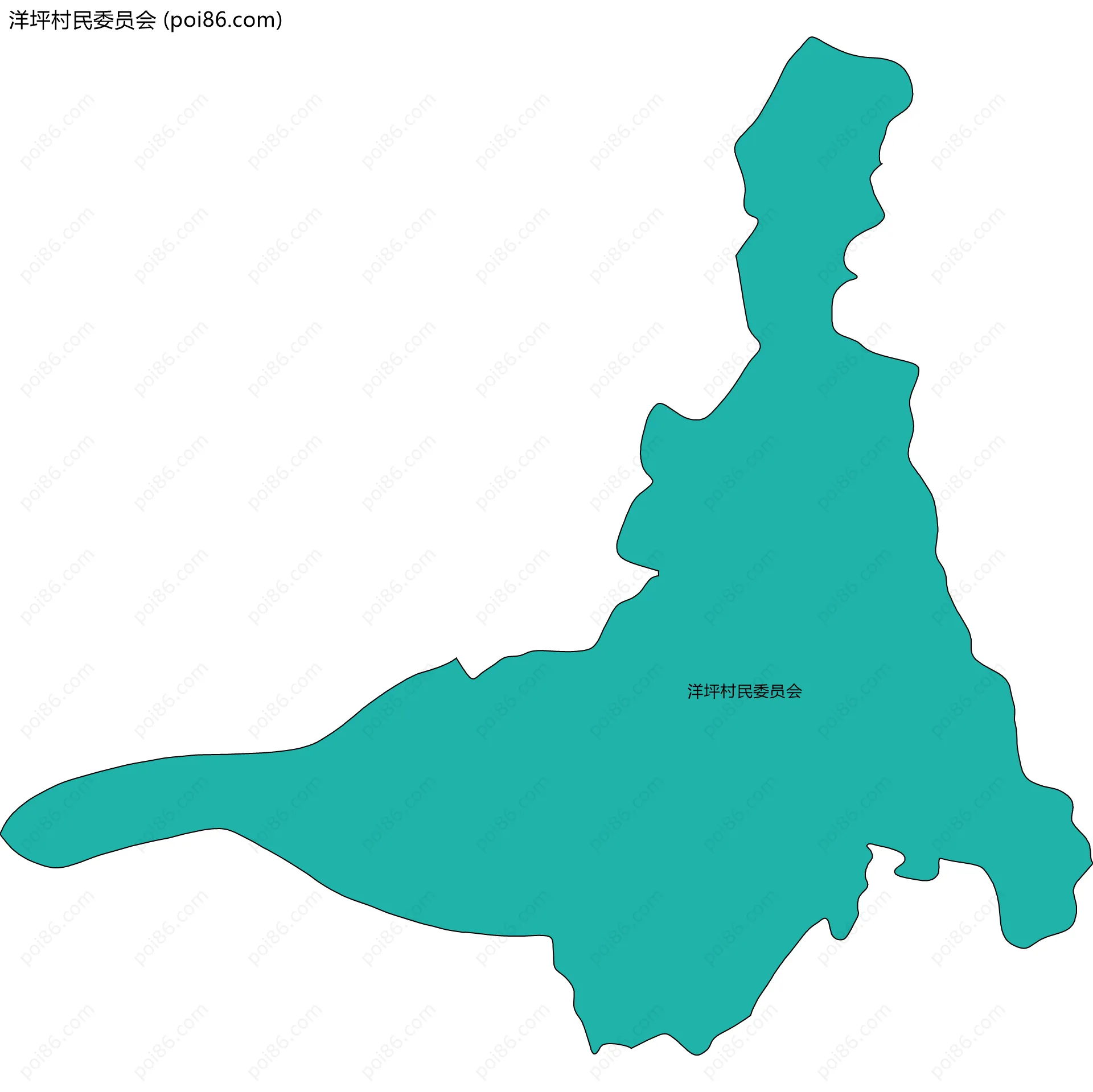 洋坪村民委员会边界地图