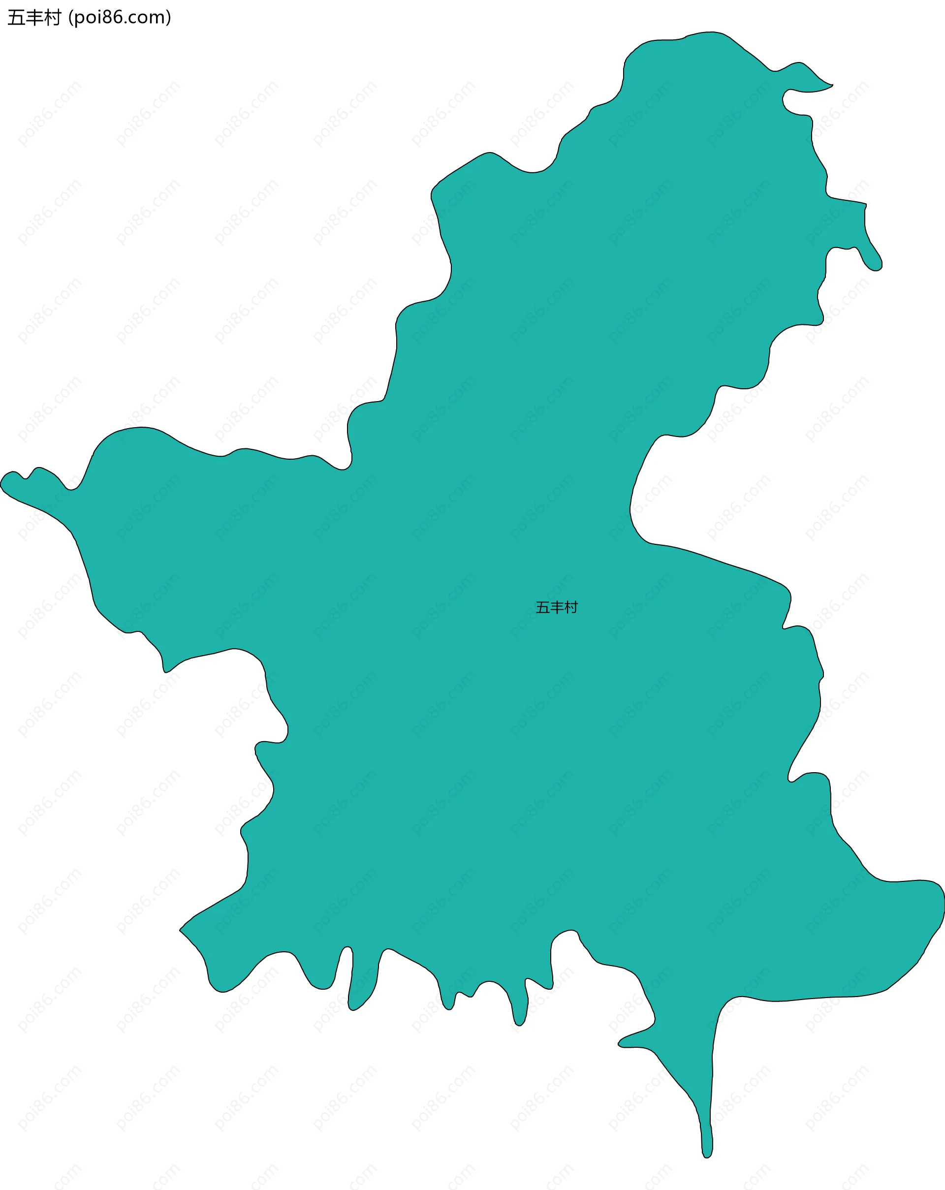 五丰村边界地图