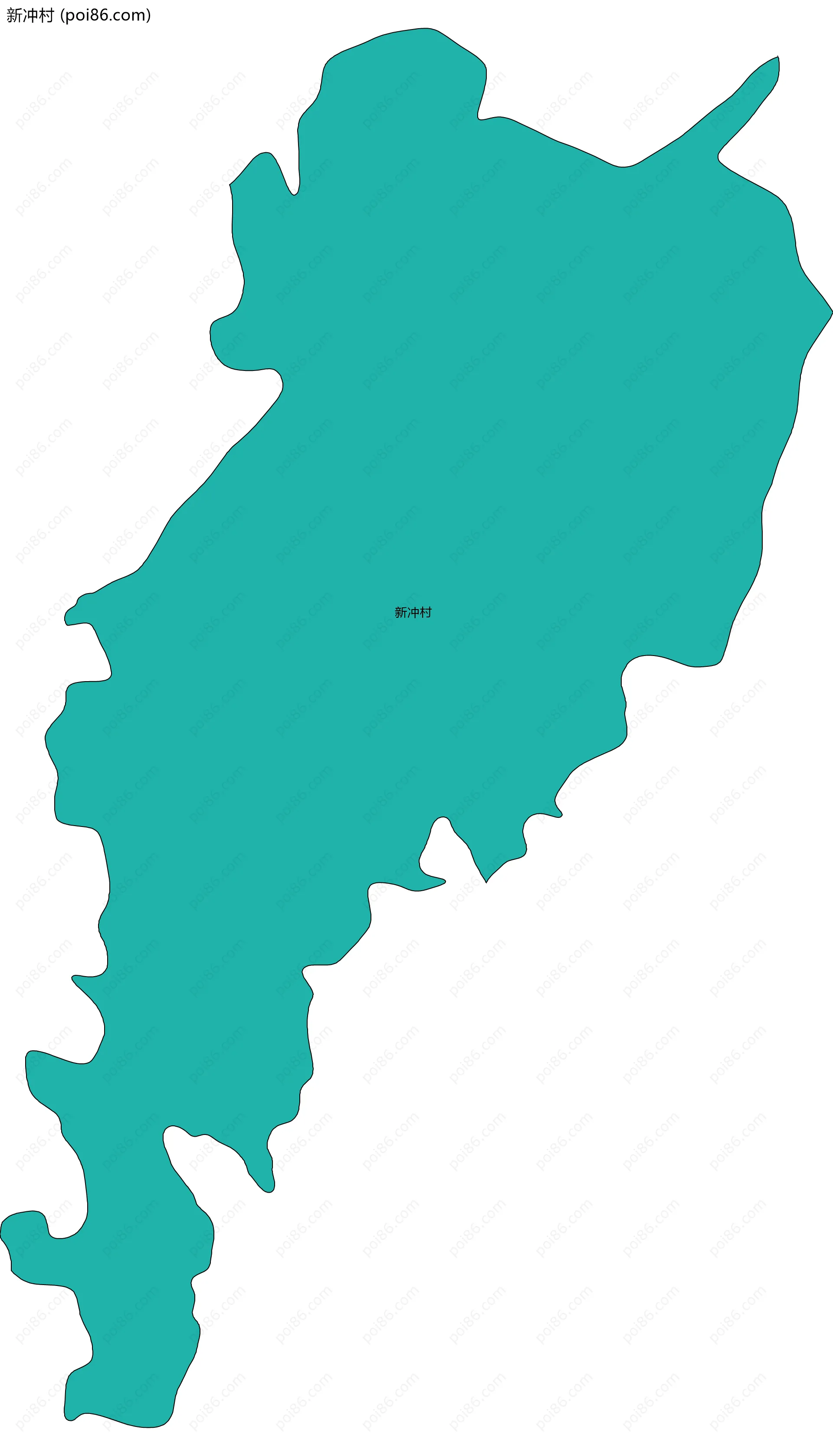 新冲村边界地图