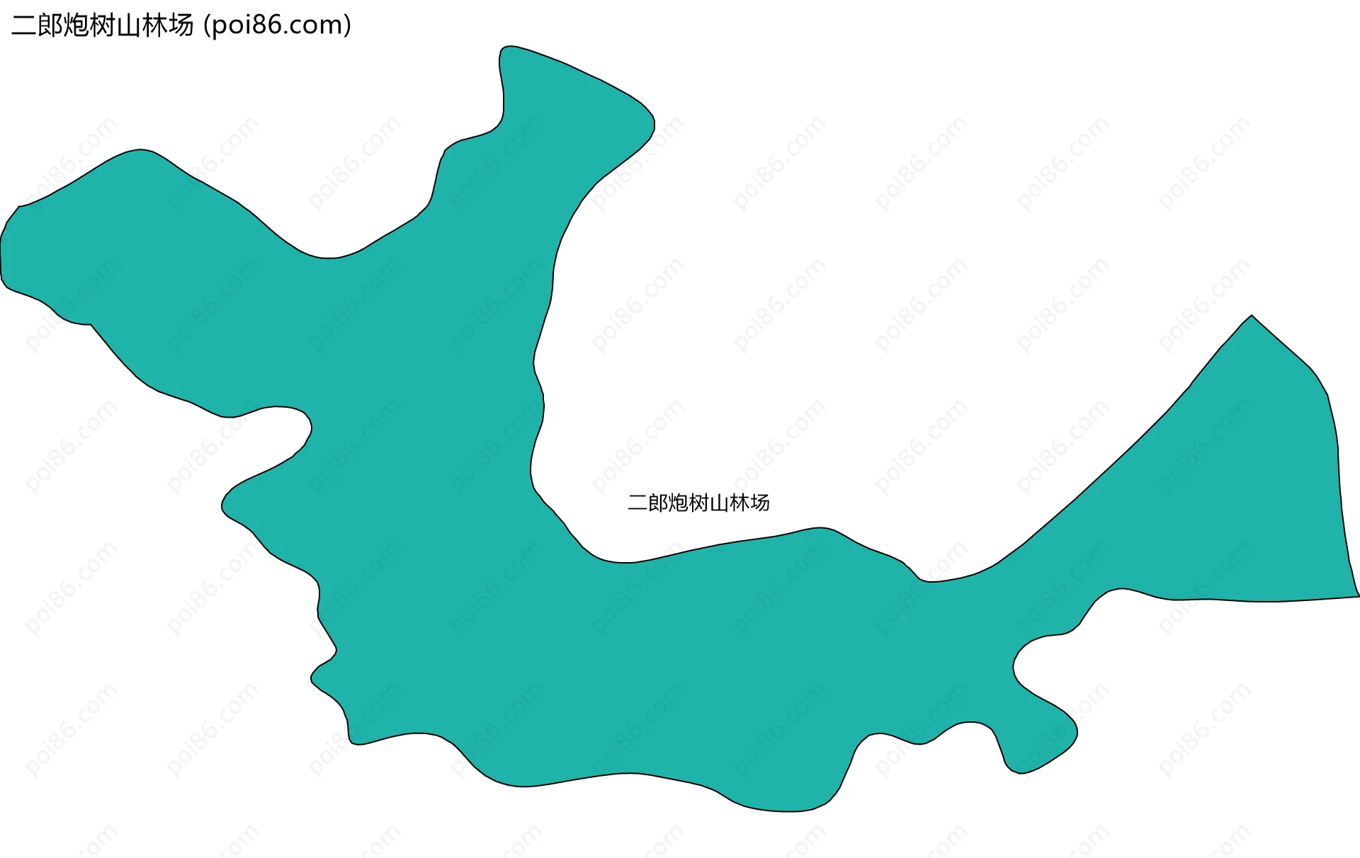 二郎炮树山林场边界地图
