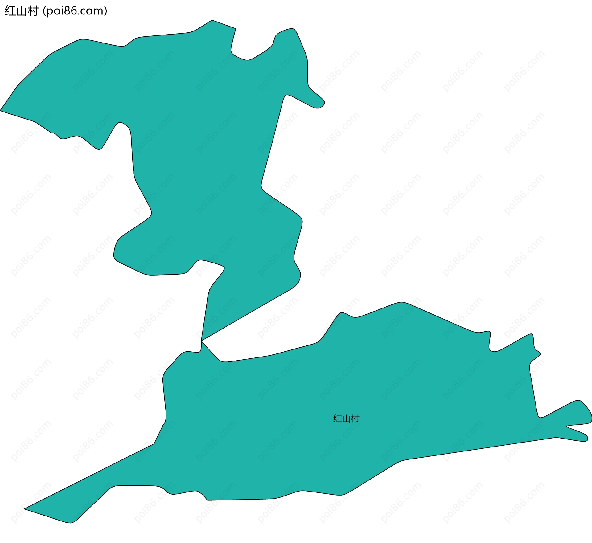 红山村边界地图