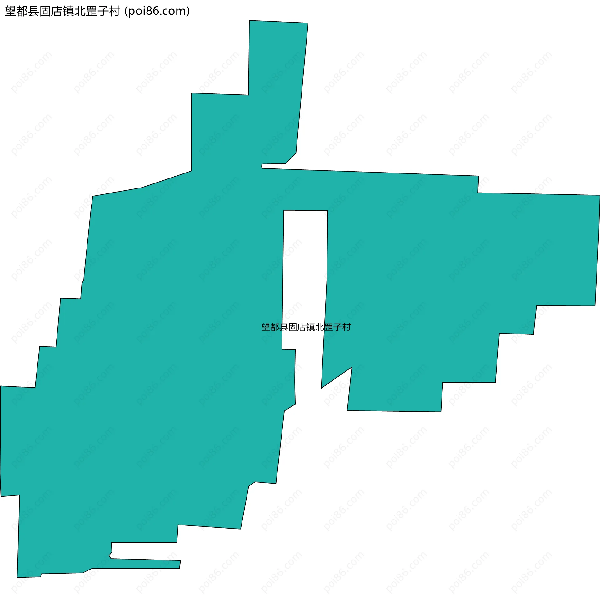 望都县固店镇北罡子村边界地图
