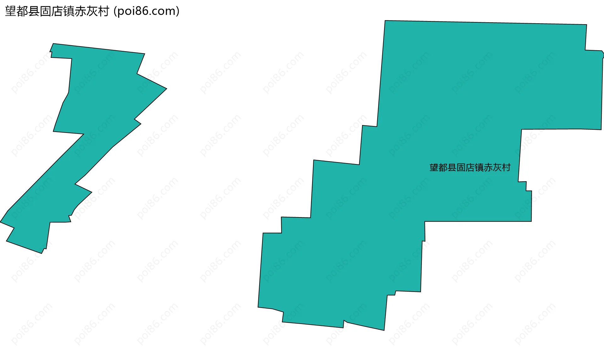 望都县固店镇赤灰村边界地图