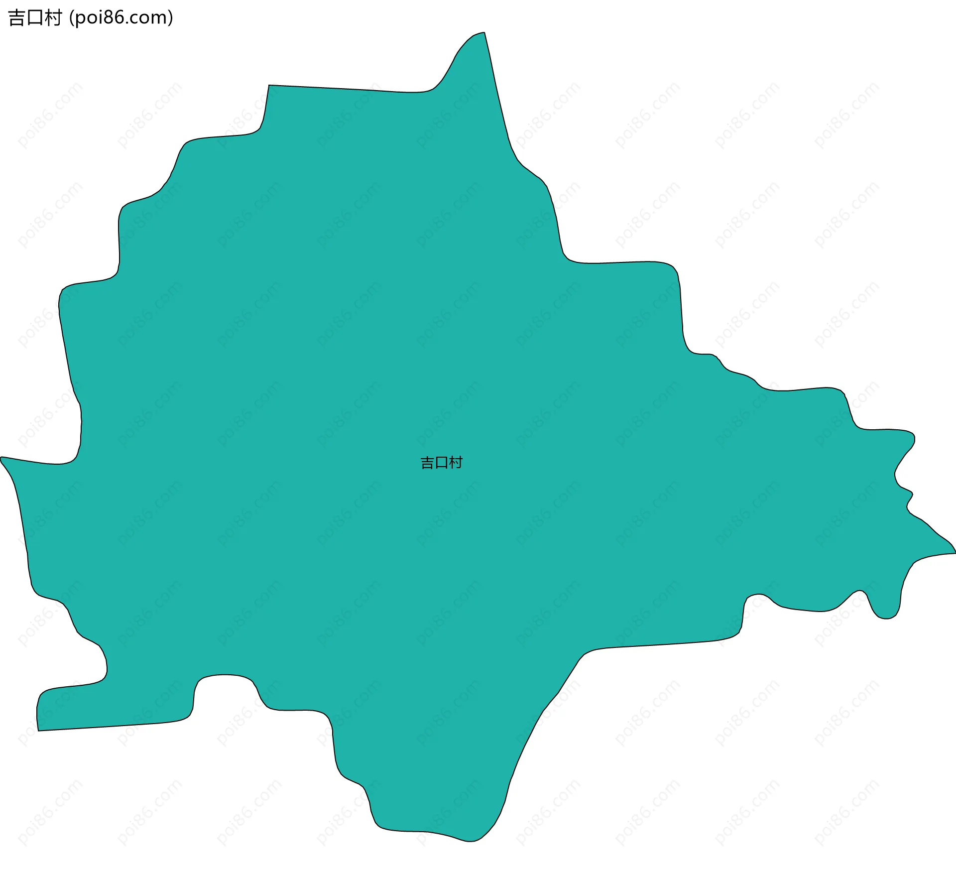 吉口村边界地图
