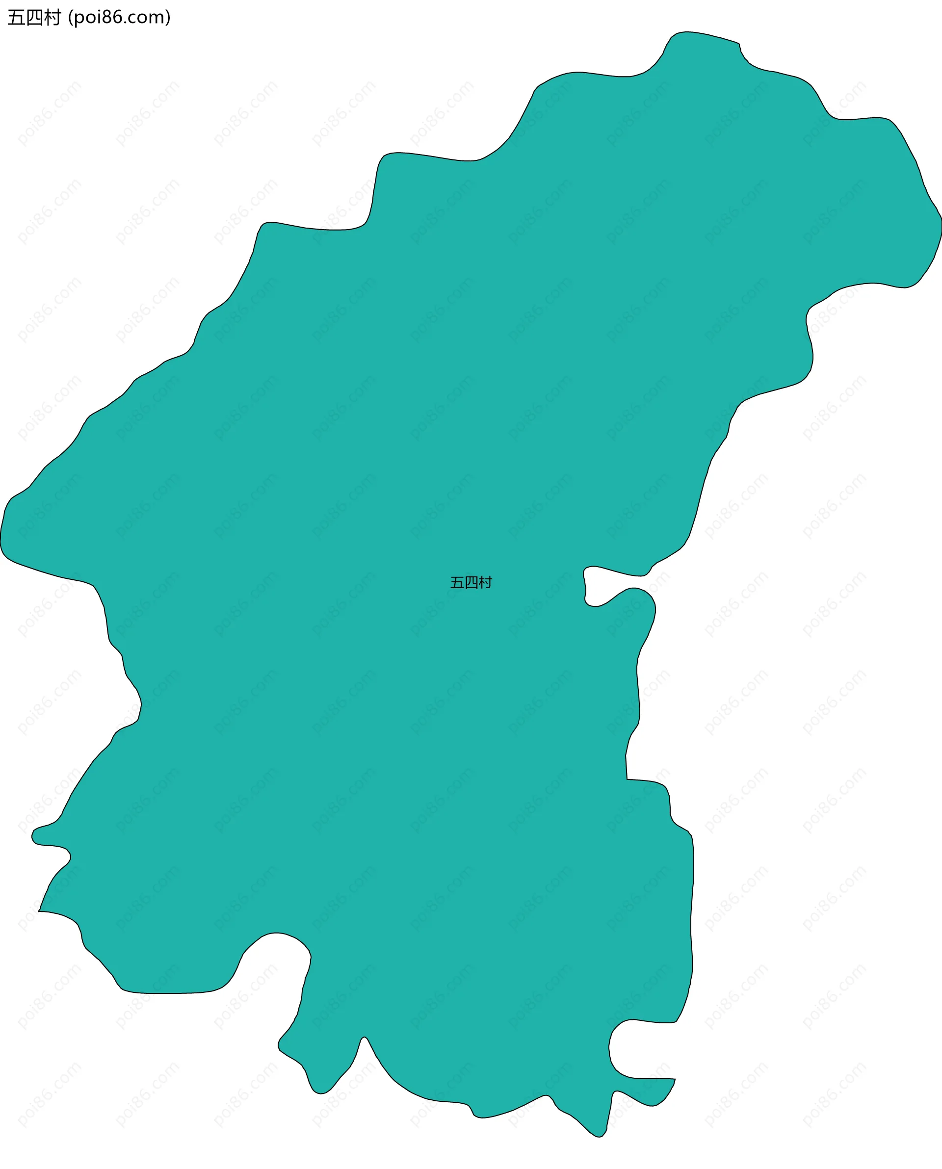 五四村边界地图