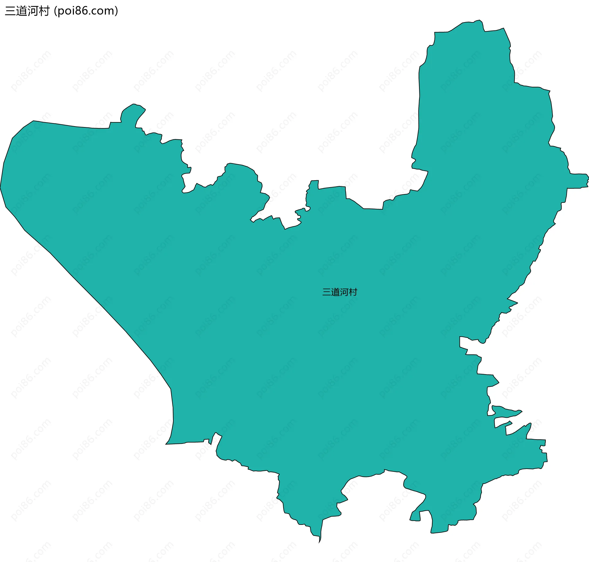 三道河村边界地图