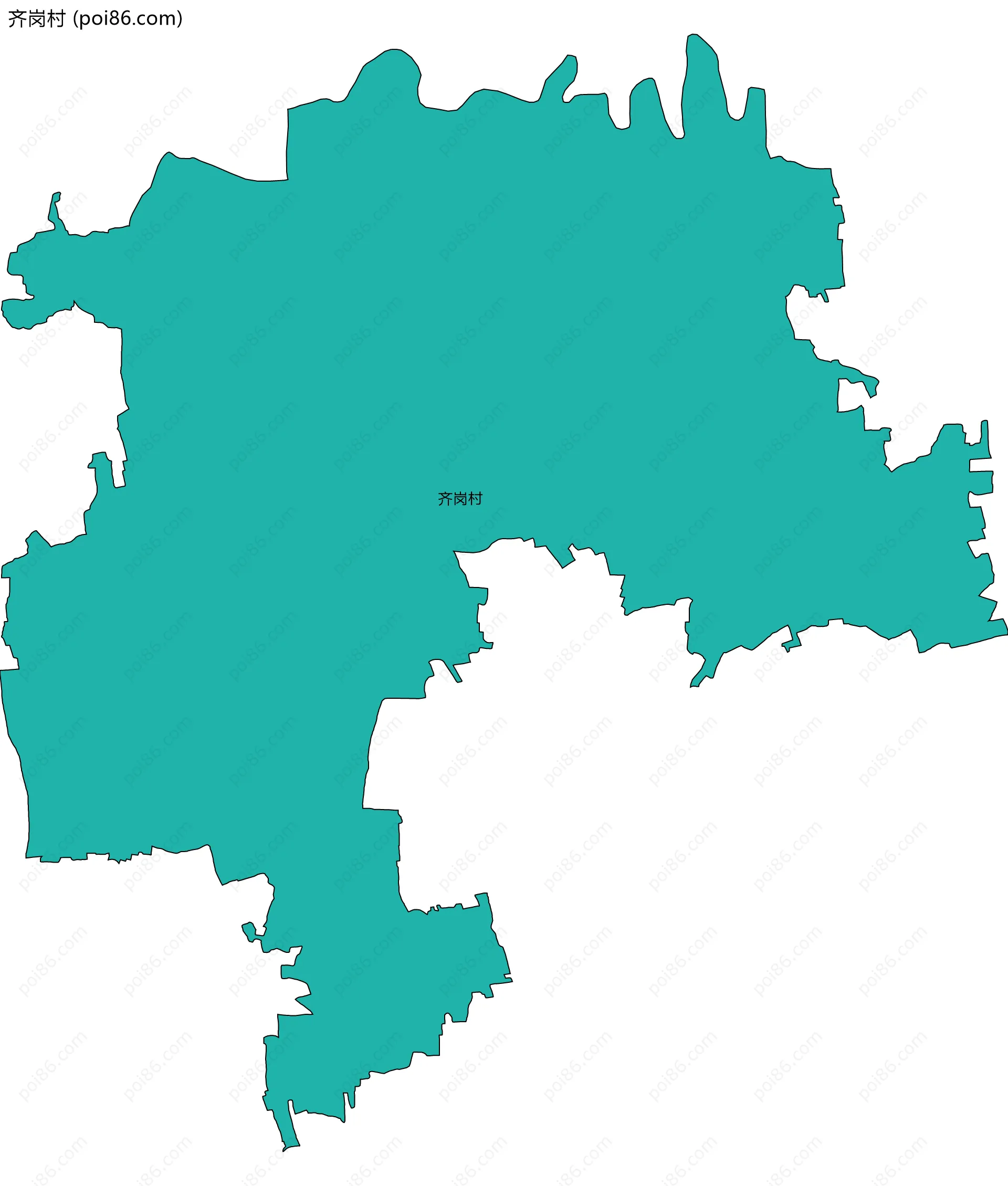 齐岗村边界地图