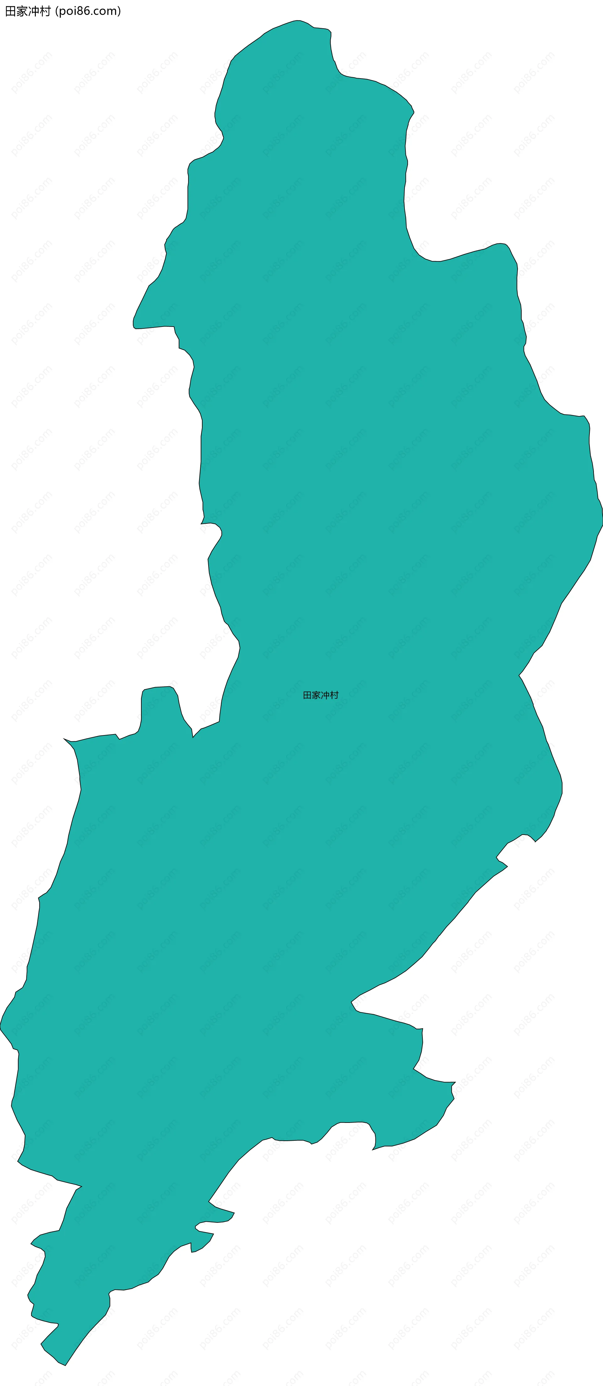 田家冲村边界地图