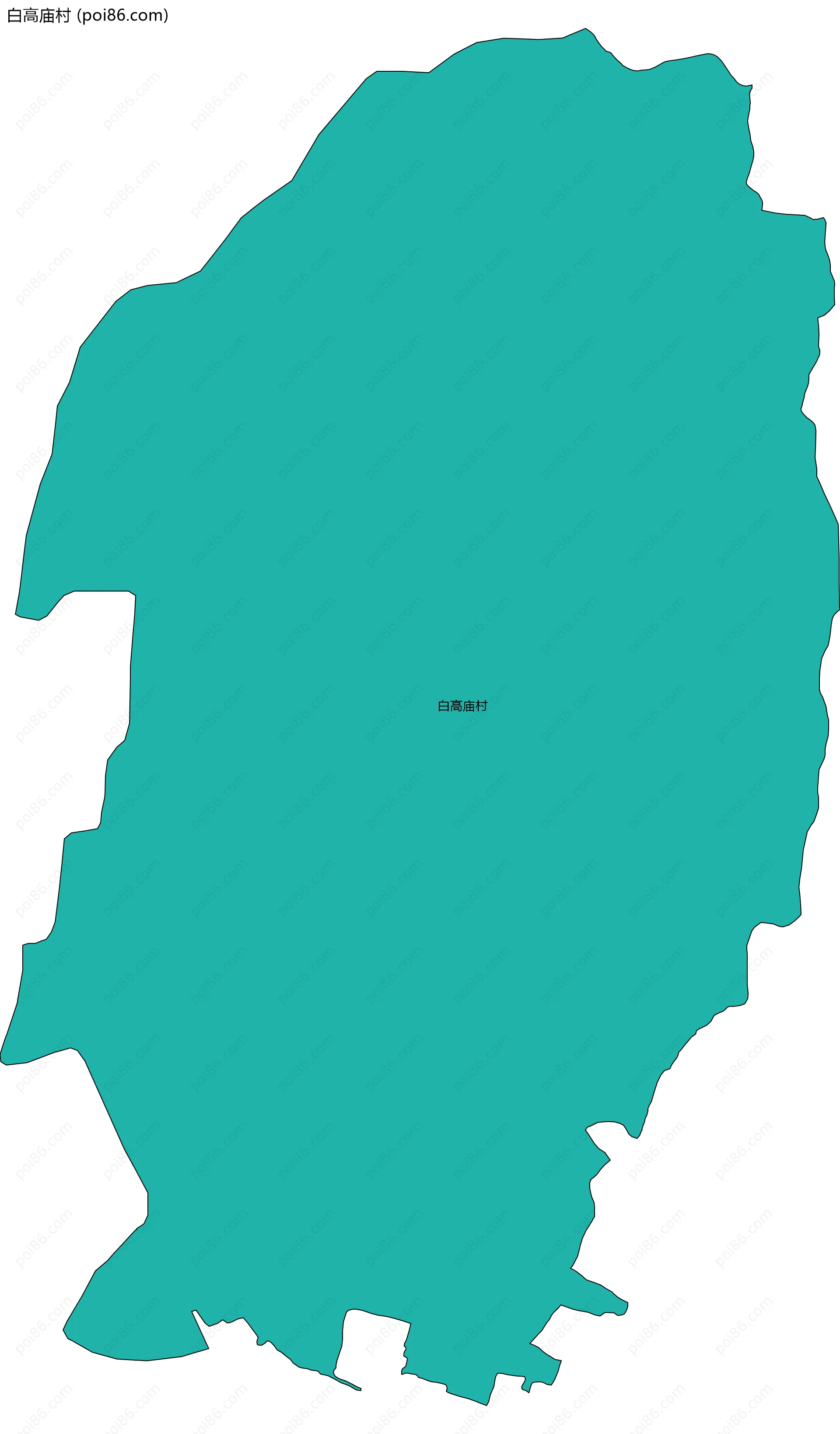 白高庙村边界地图