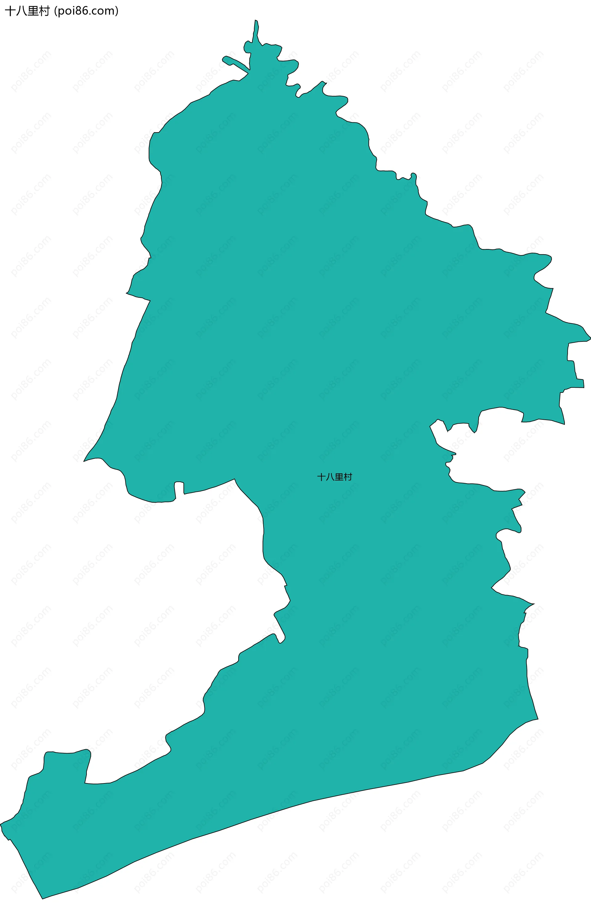 十八里村边界地图