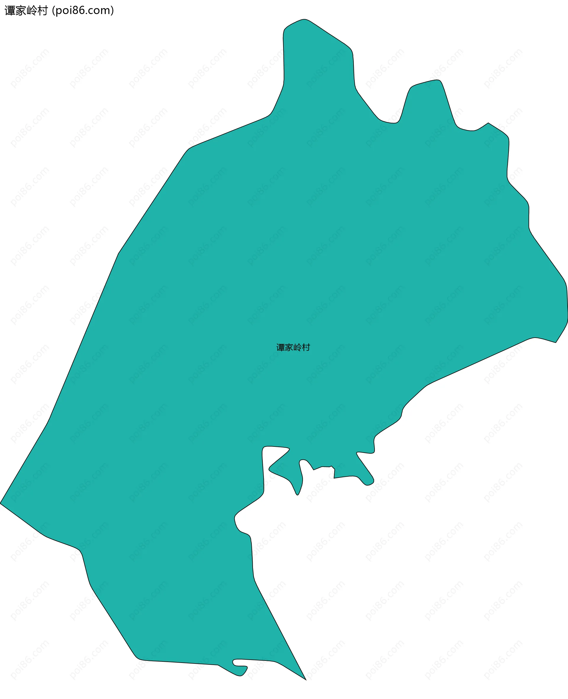 谭家岭村边界地图