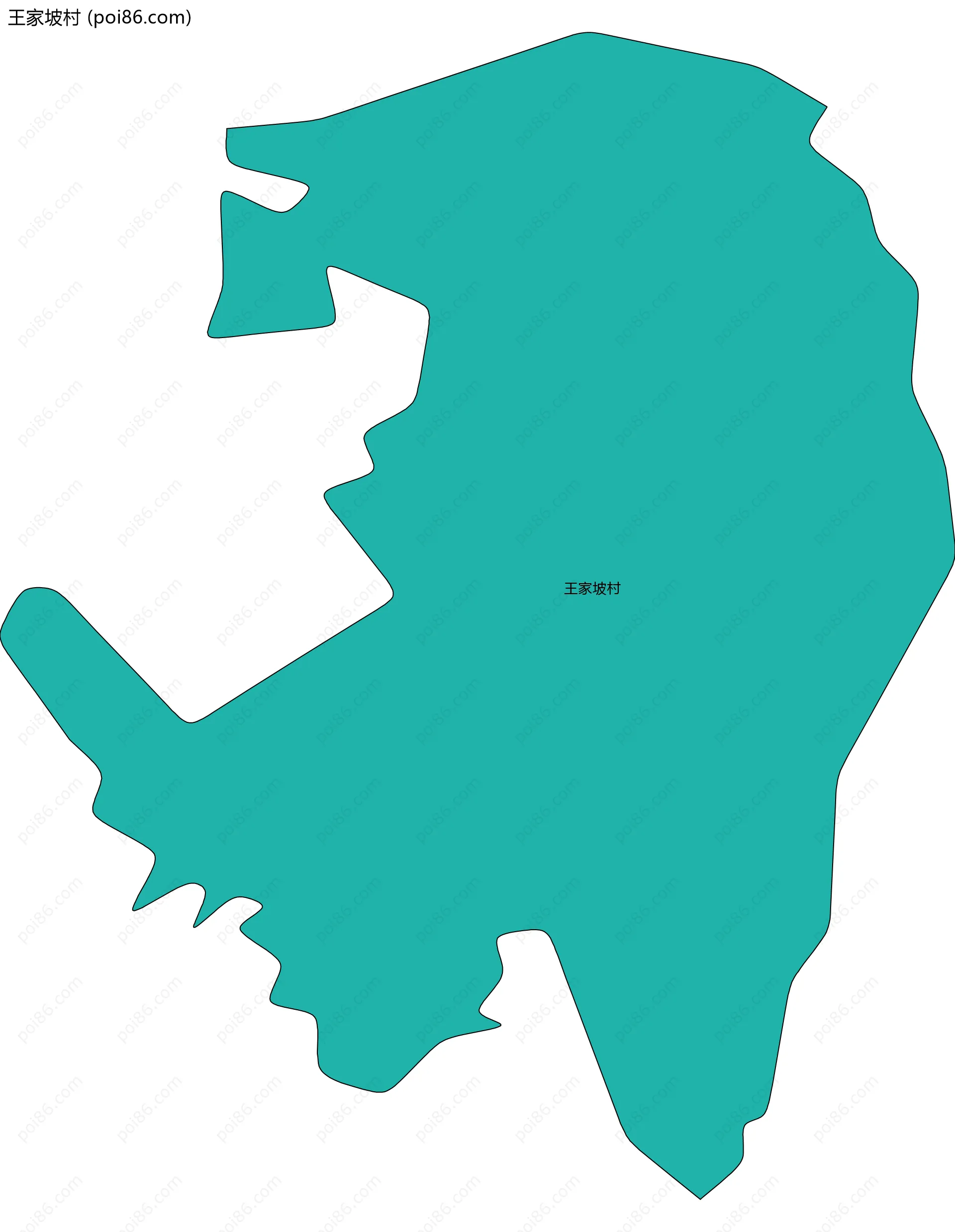 王家坡村边界地图