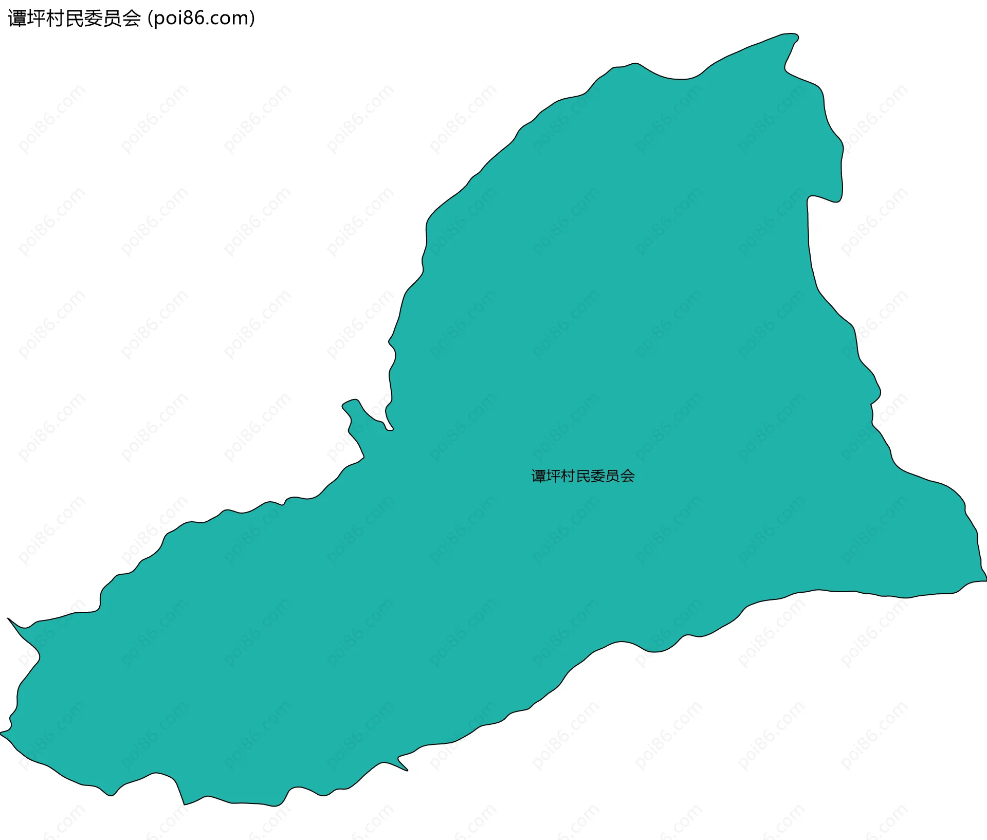 谭坪村民委员会边界地图