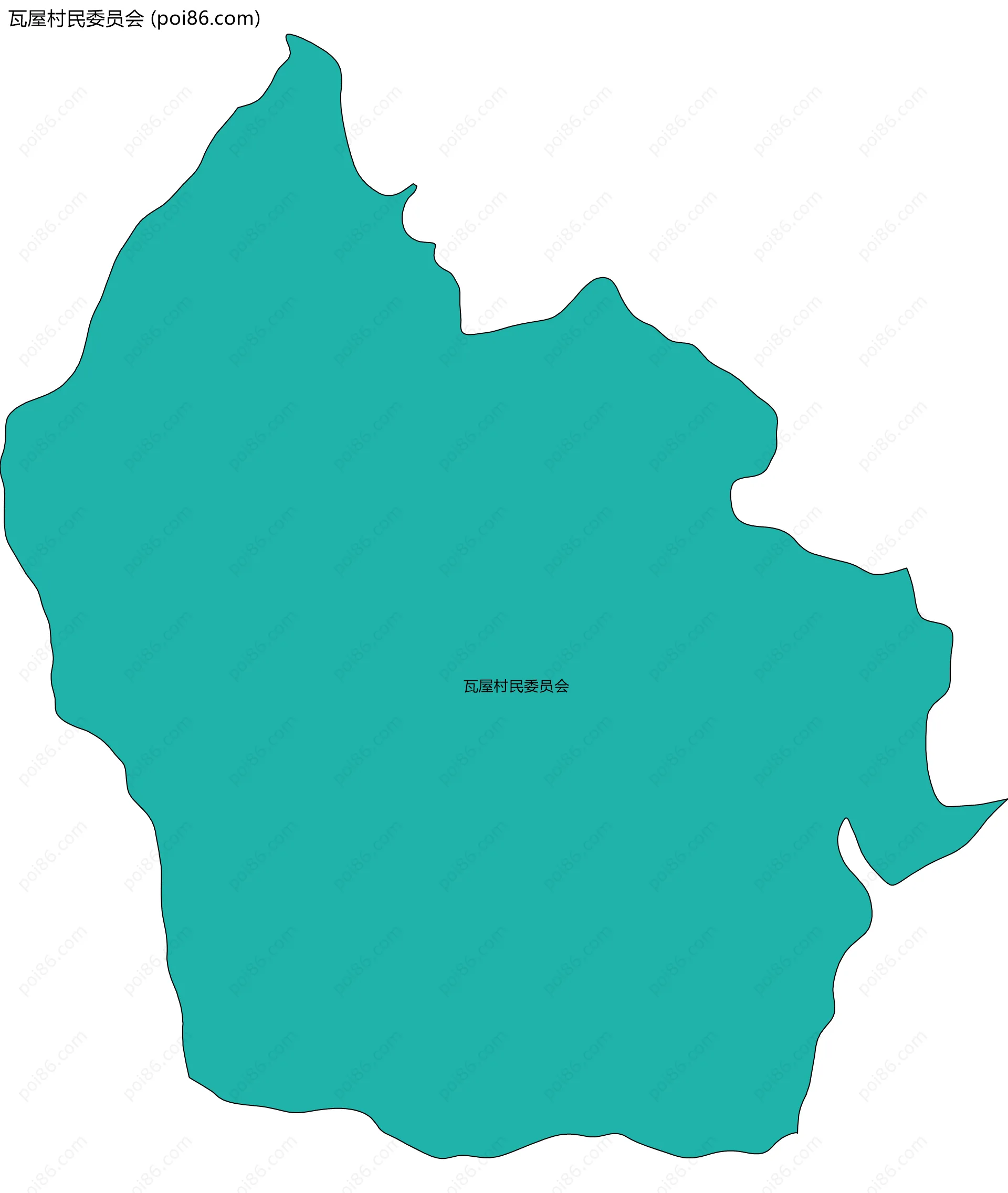 瓦屋村民委员会边界地图