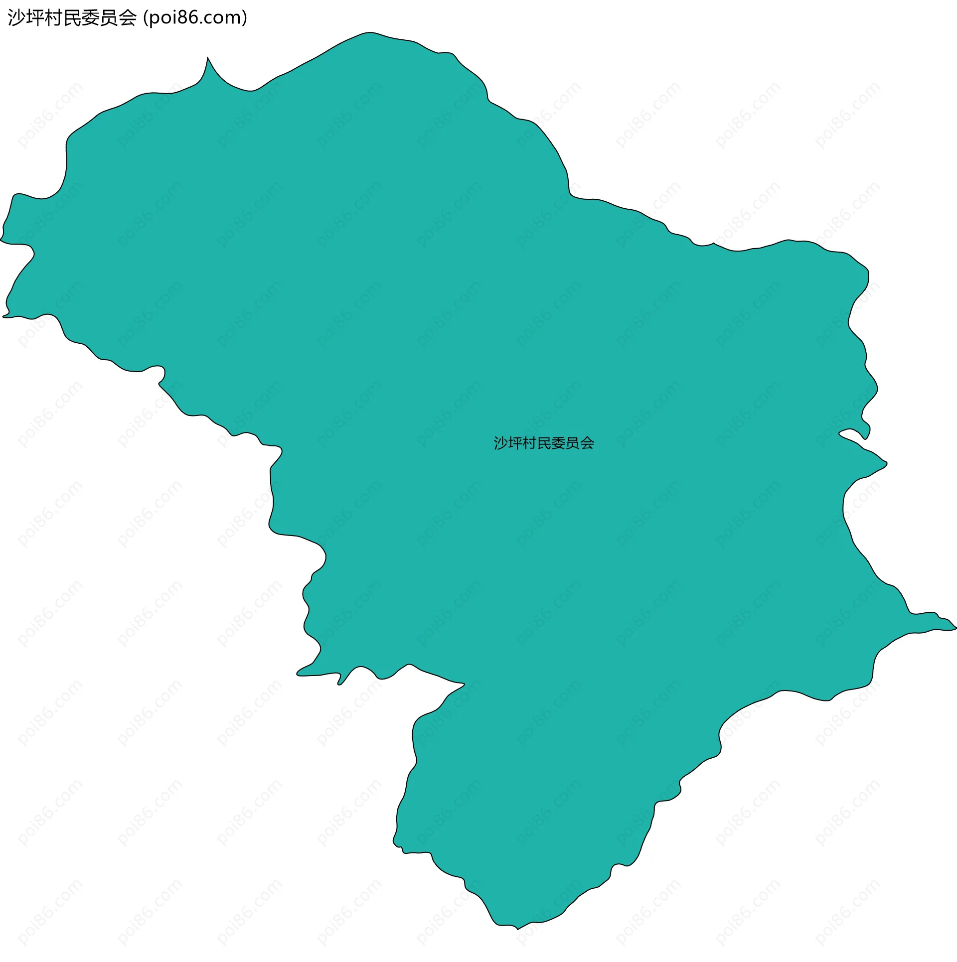沙坪村民委员会边界地图