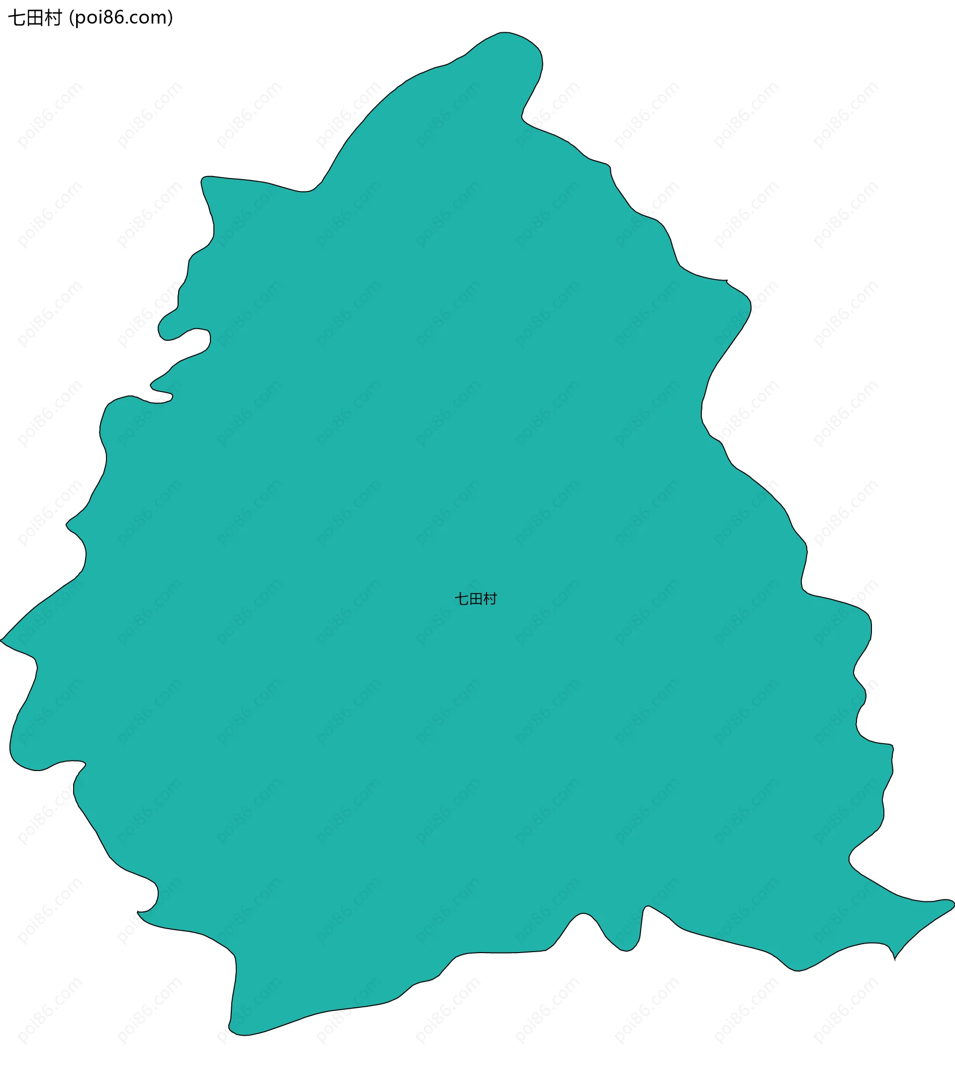 七田村边界地图