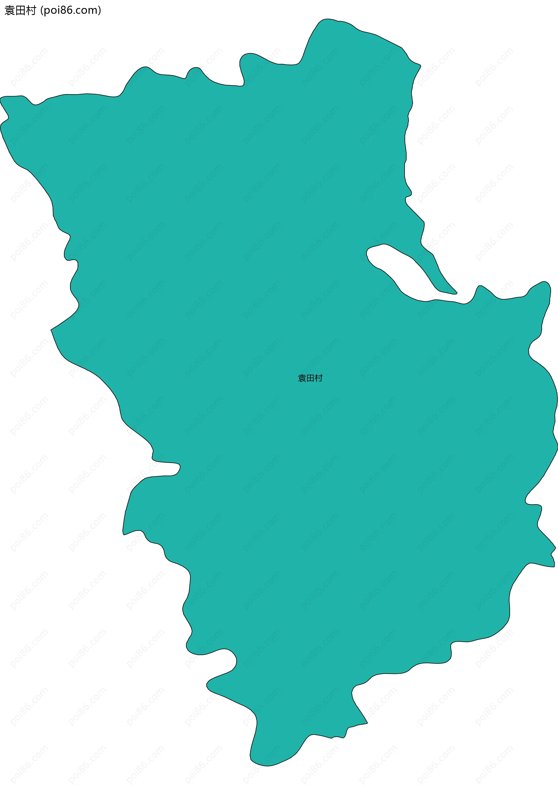 袁田村边界地图