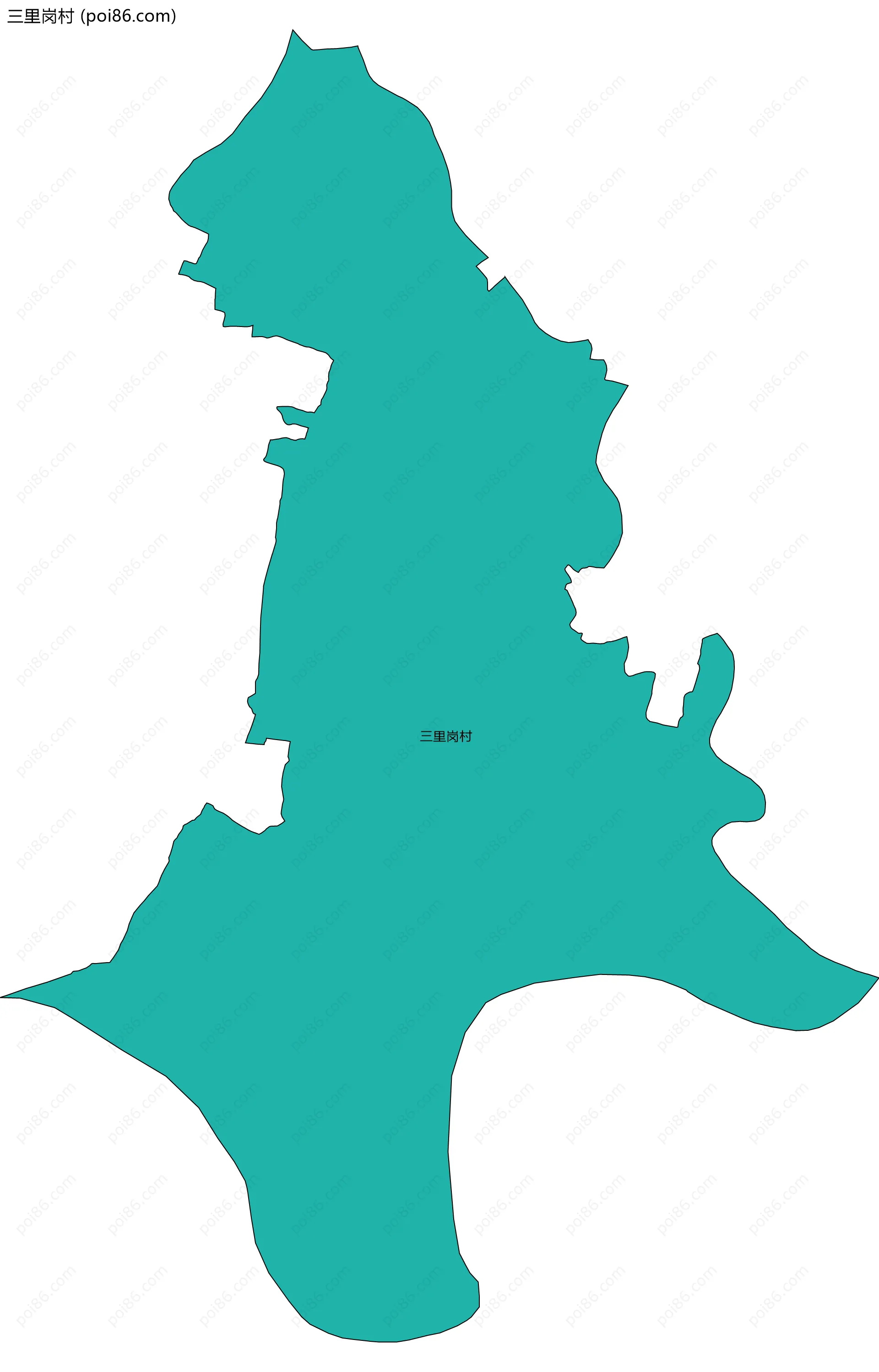 三里岗村边界地图